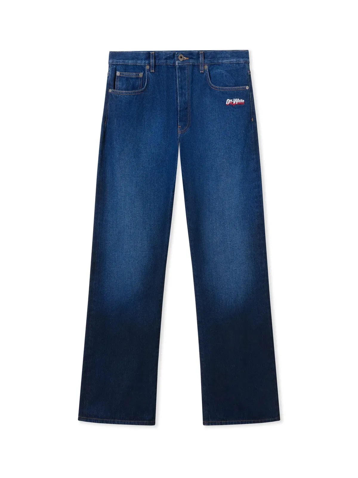 Off White Spray Diagonal Relax Jeans
