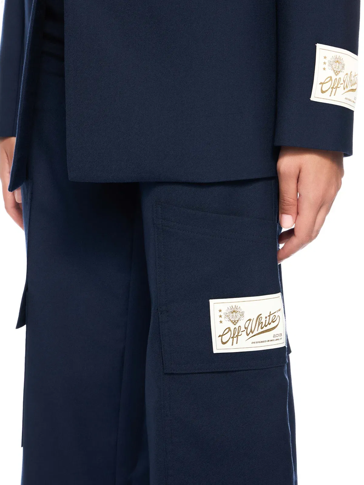 Off White Gabardine Tailoring Cargo