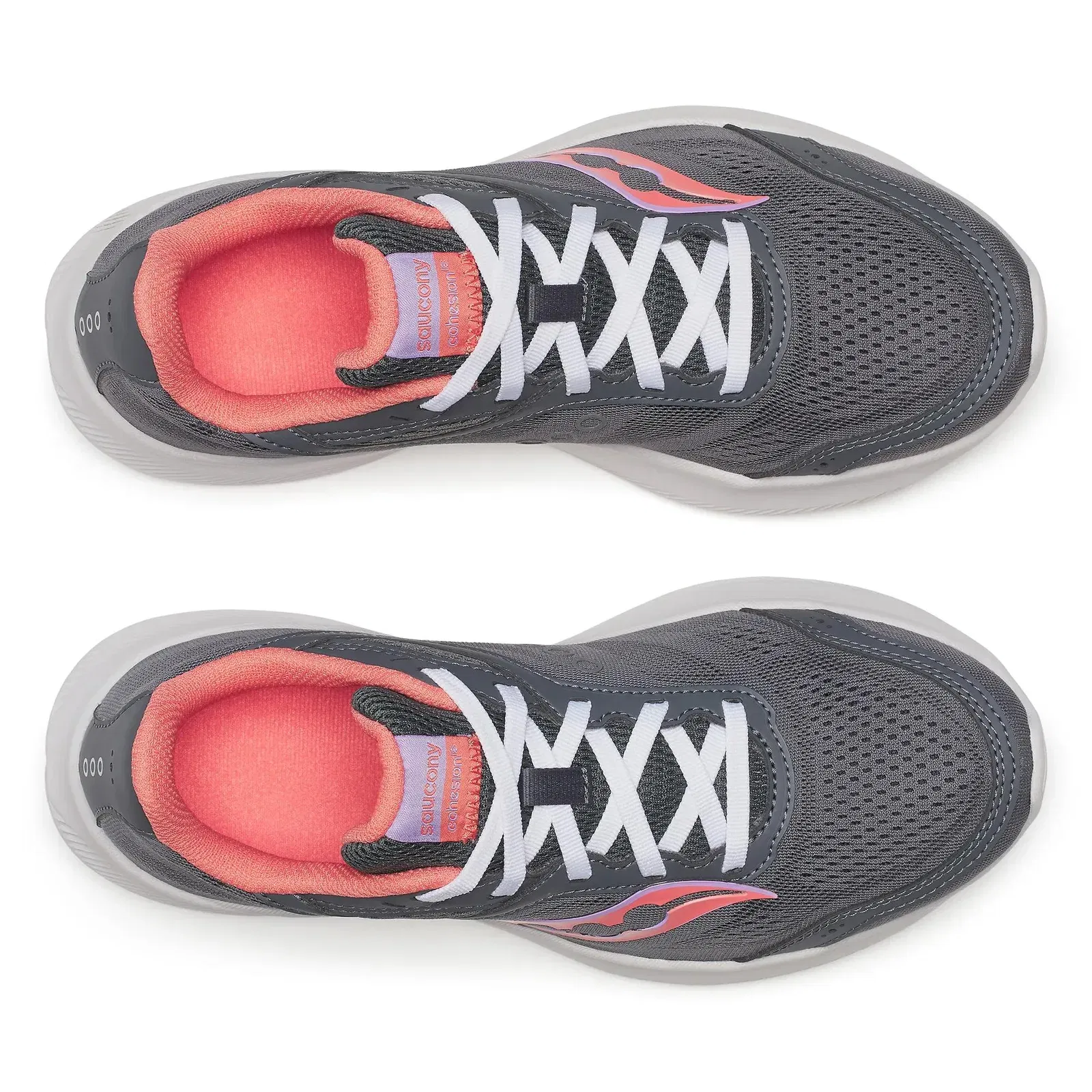 Saucony Women's Cohesion 18 Wide Carbon Salmon