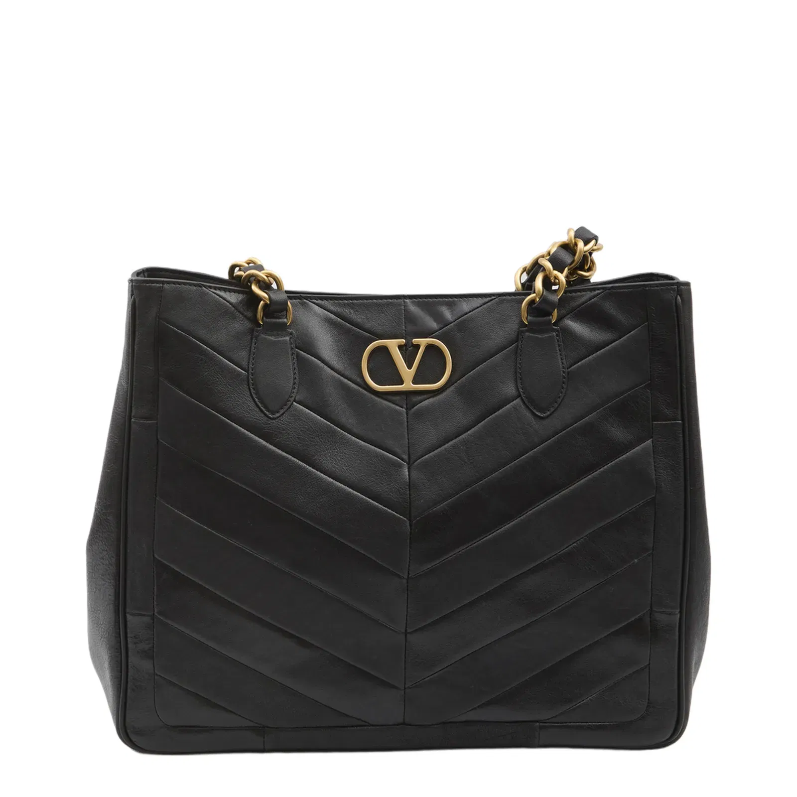 Laseine Medium Nappa Leather Shopping Bag - Black