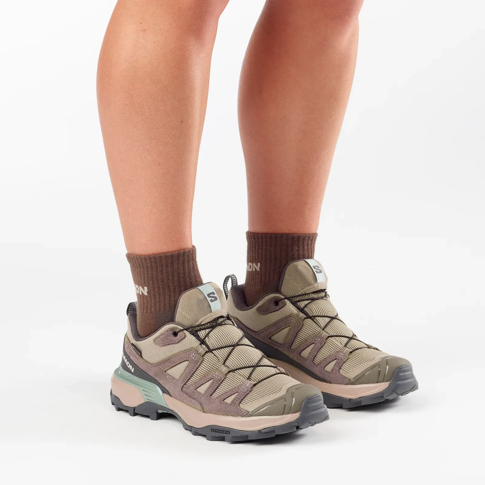 Salomon X Ultra 360 Leather Gore-Tex Hiking Womens Desert Tan