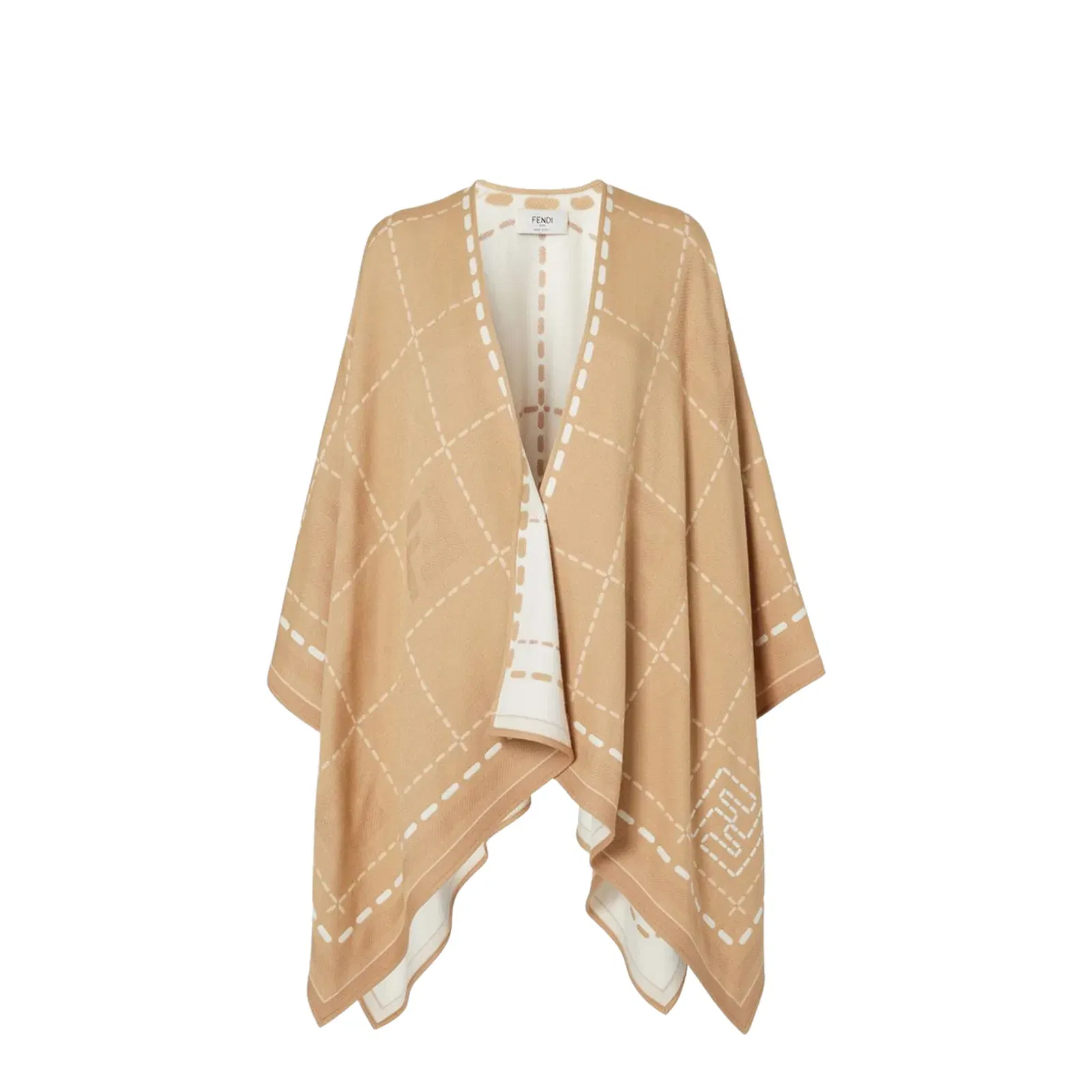 Beige Wool Poncho