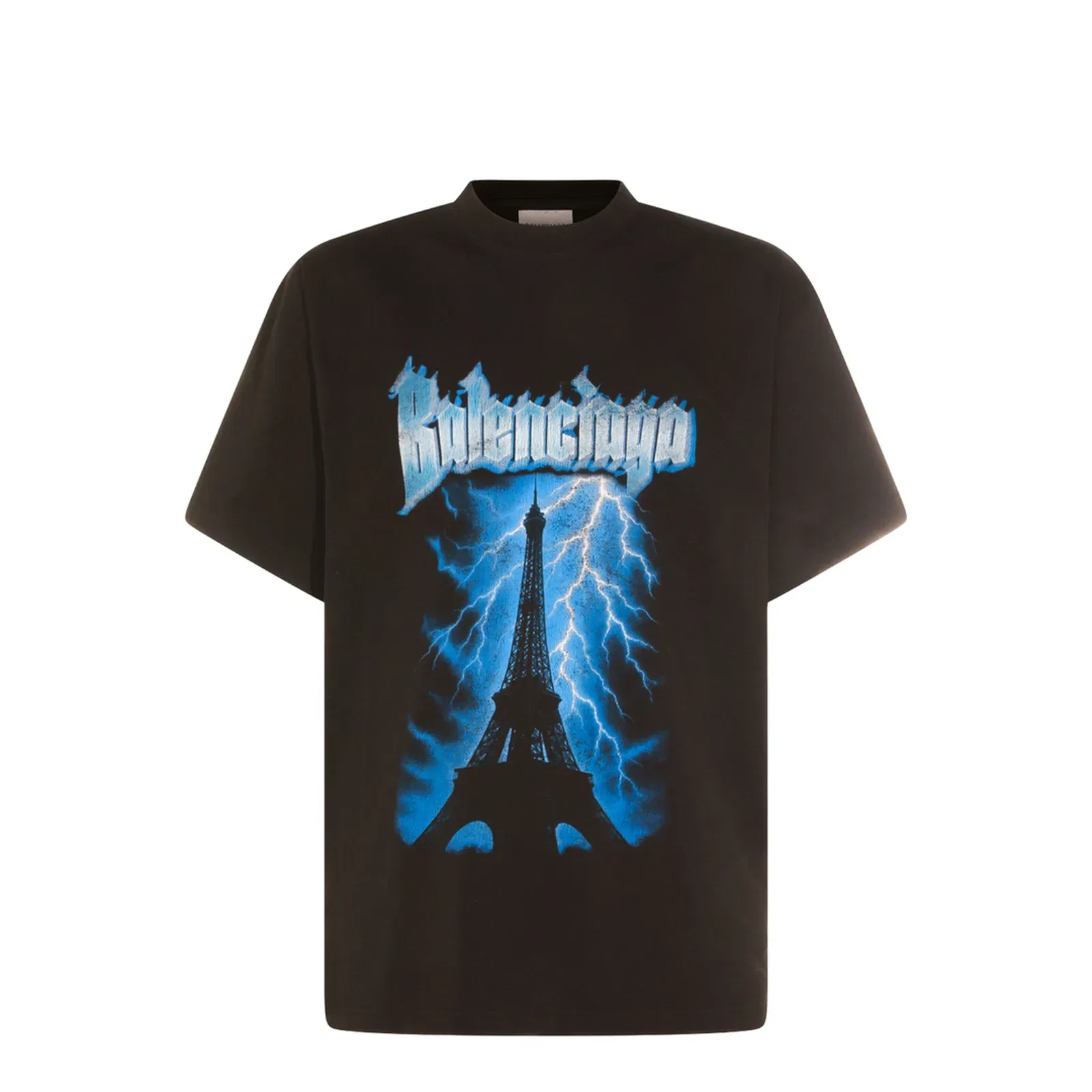 Paris Thunderstorm Oversized Black T-Shirt