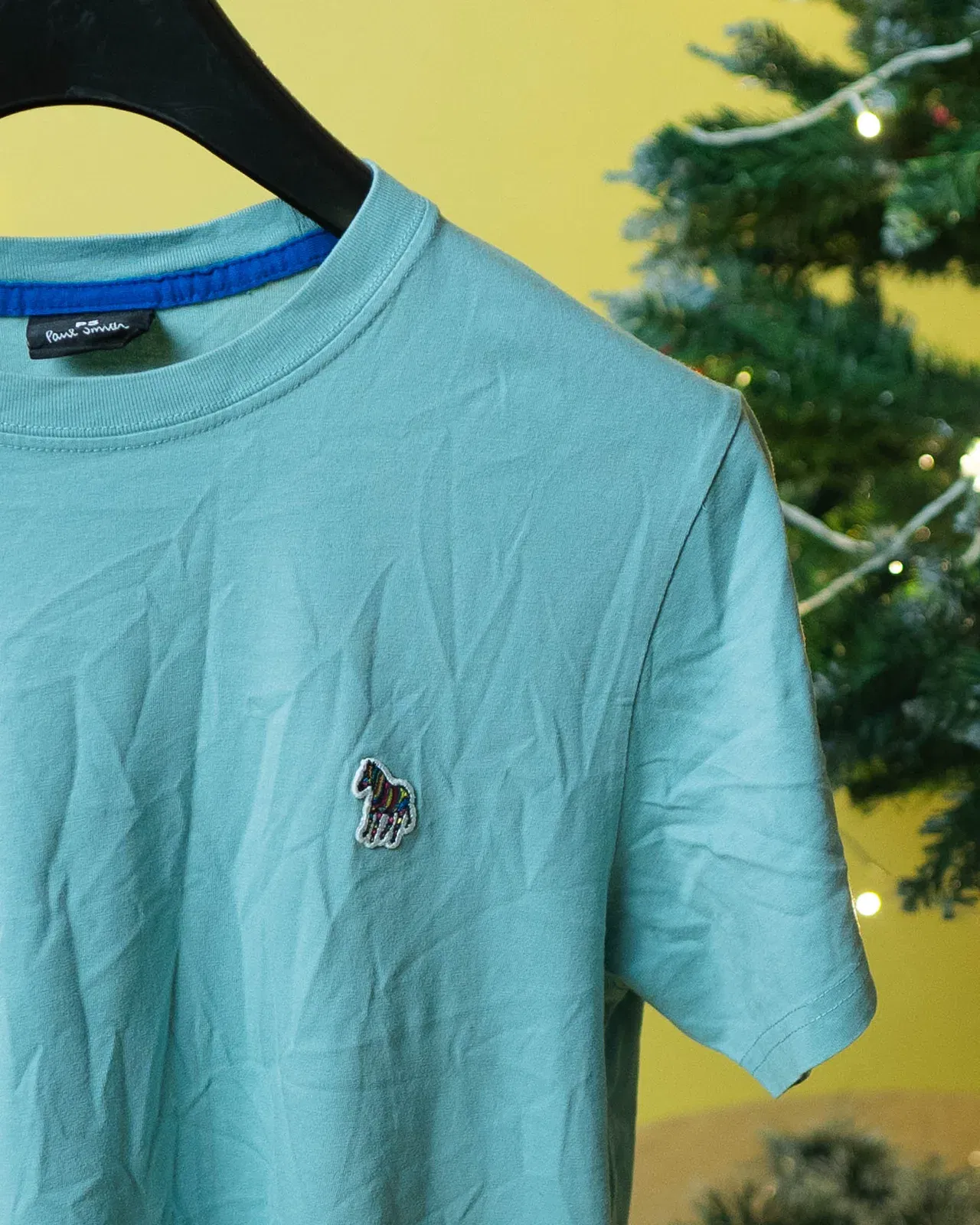 Paul Smith Teal Zebra Logo Cotton T-Shirt (M)