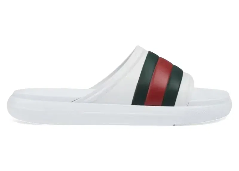 Gucci Web Slide Sandal White Green Red