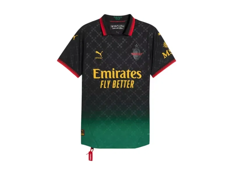 OFF-WHITE x Puma AC Milan Authentic Jersey Black/Power Green