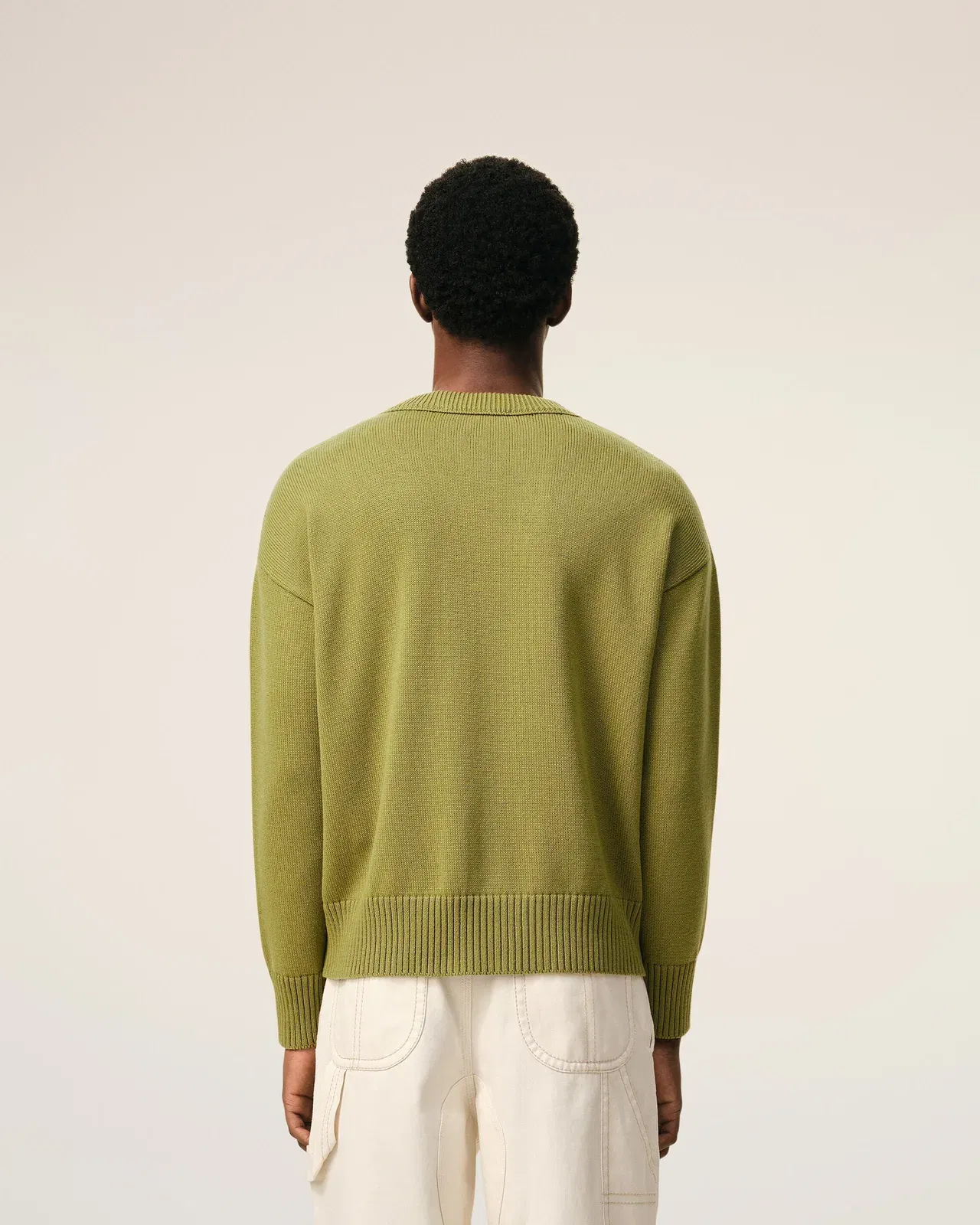 Green Wool And Cotton Crewneck Ami De Coeur Sweater