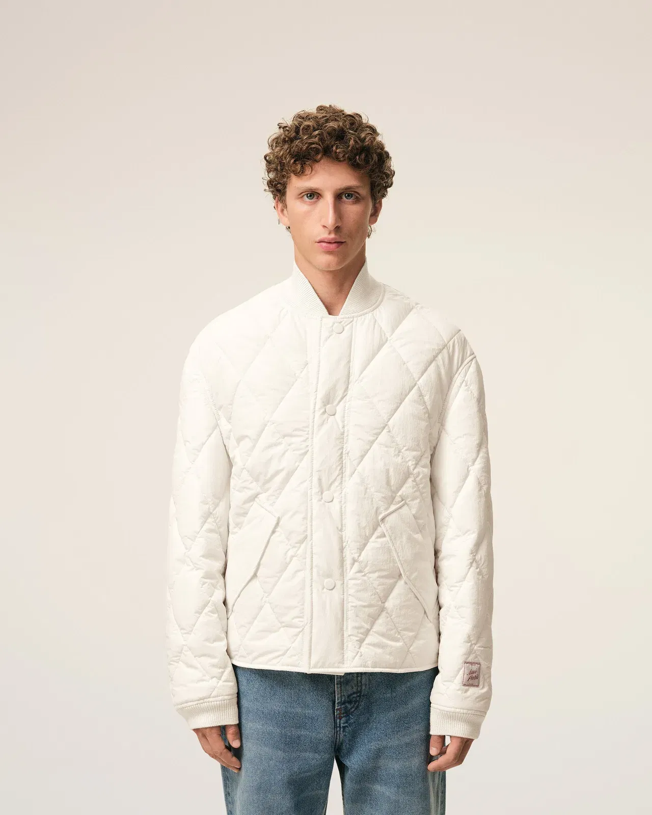 AmiParis White Nylon Padded Jacket