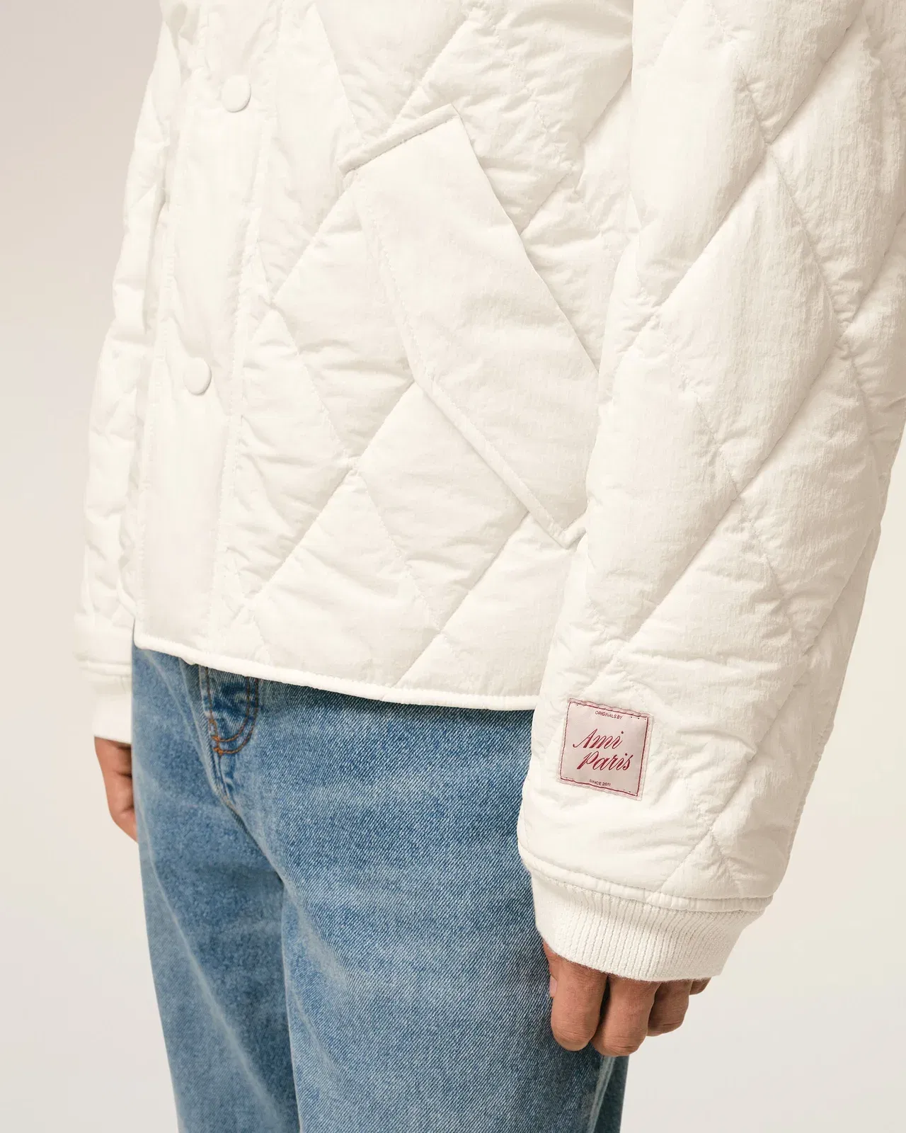 AmiParis White Nylon Padded Jacket