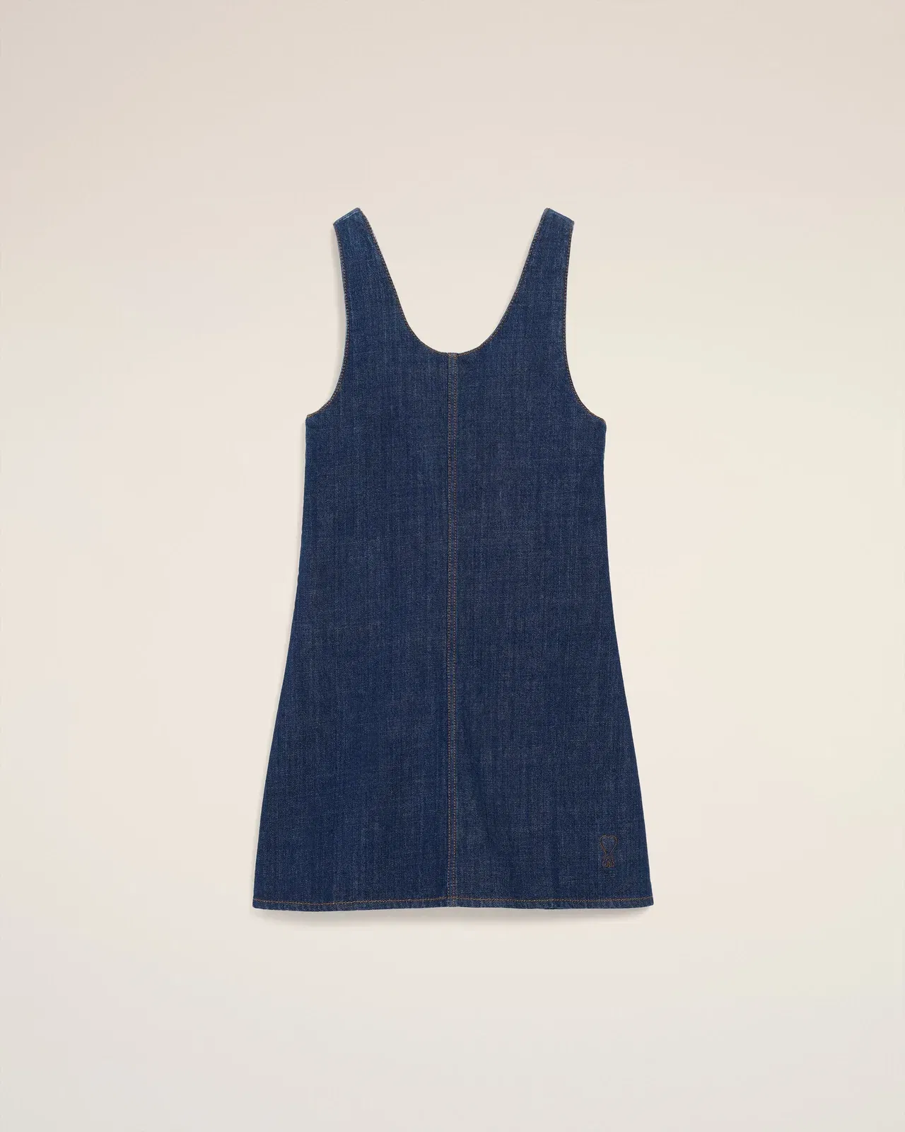 AmiParis Blue Cotton Shorts Strapped Dress Women's