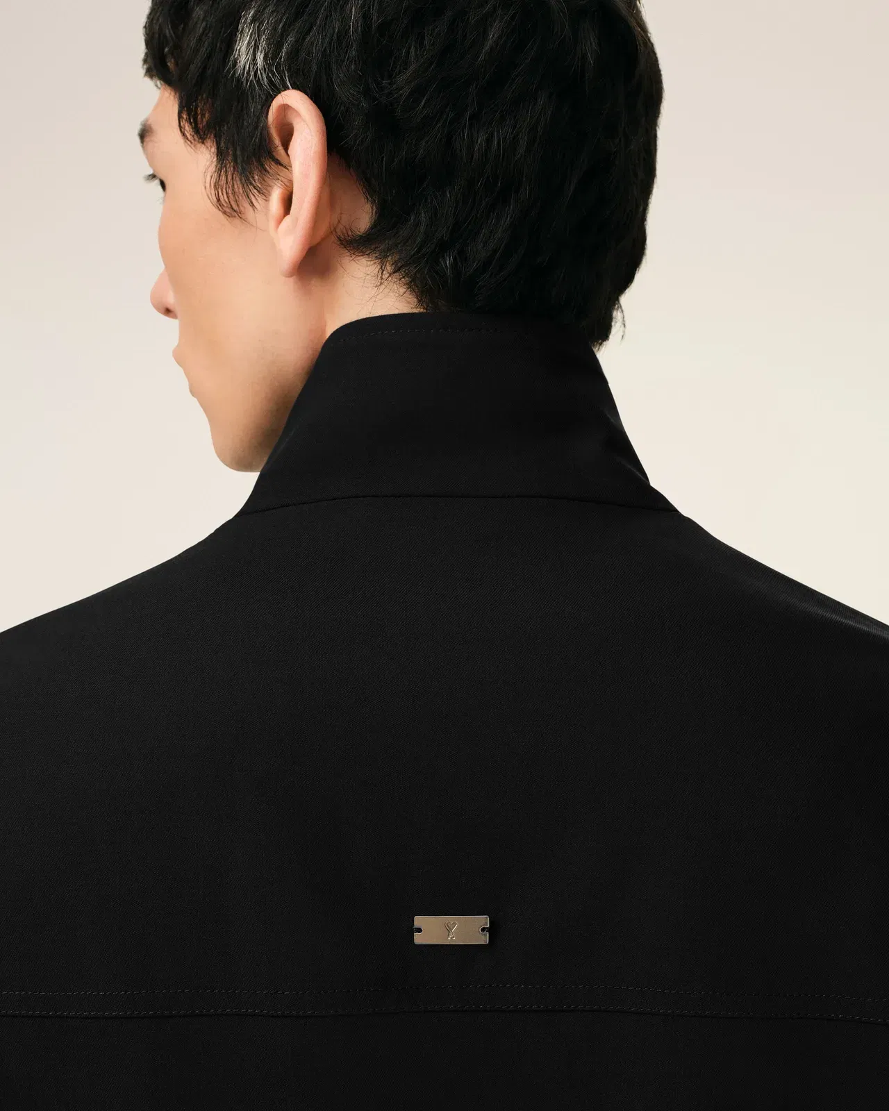 AmiParis Black New Wool Harrington Jacket