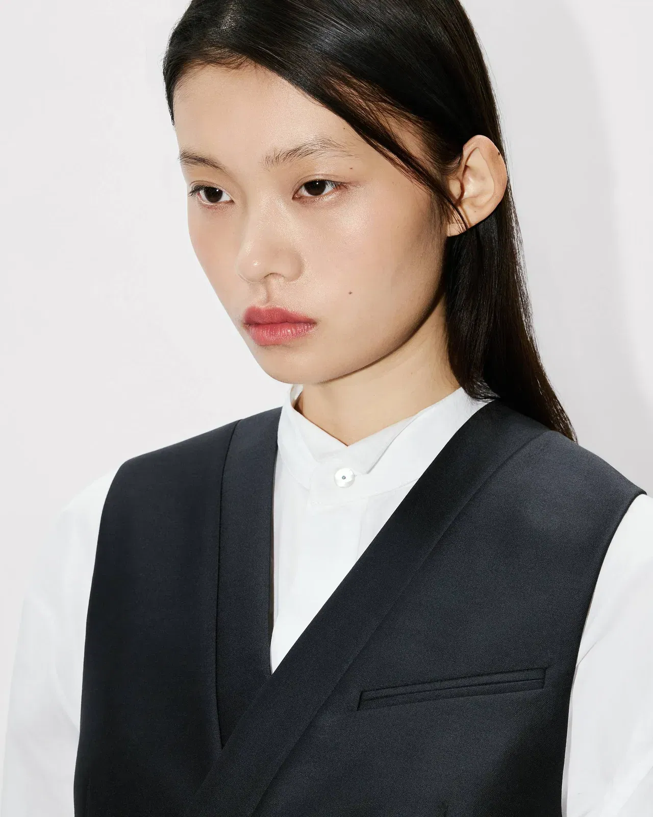 Kenzo Kimono Vest In Virgin Wool And Silk Women's