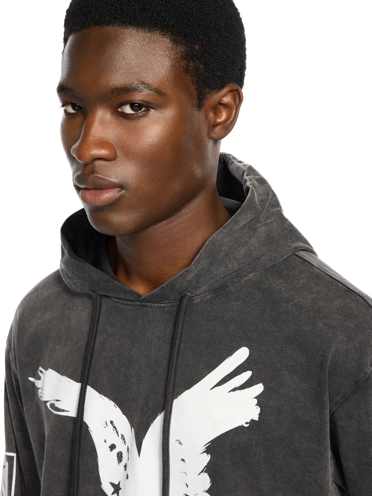 Off-White Eagle 90S Hooded Long Sleeve T-Shirt