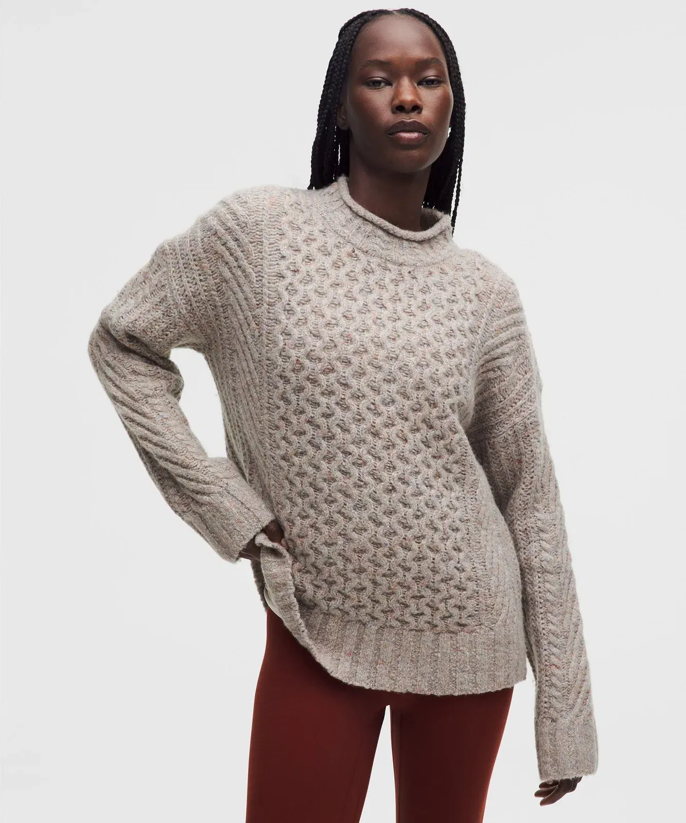 Lululemon Wool-Blend Cable-Knit Sweater