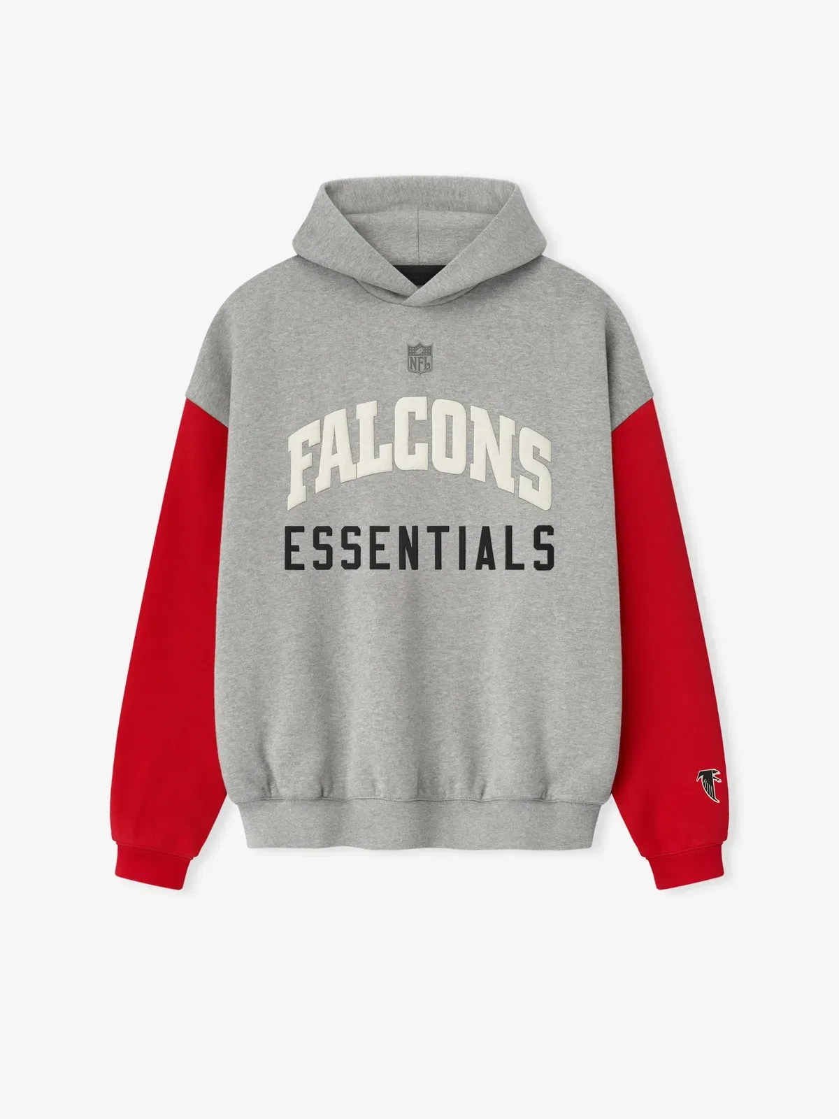 Essentials Falcons Sport Hoodie Concrete Heather/ Red