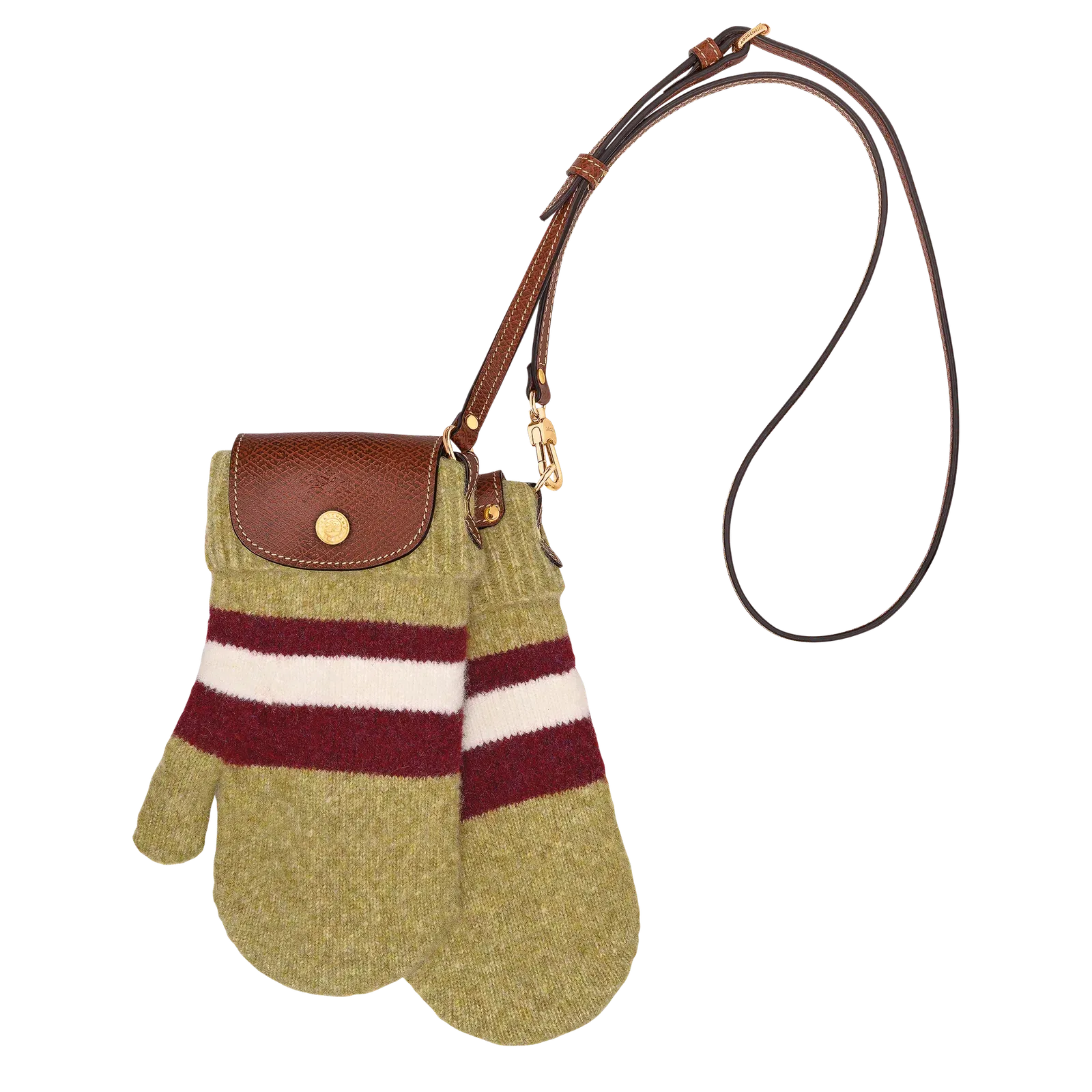 Longchamp Le Pliage Collection Mittens bag Pistachio/Burgundy