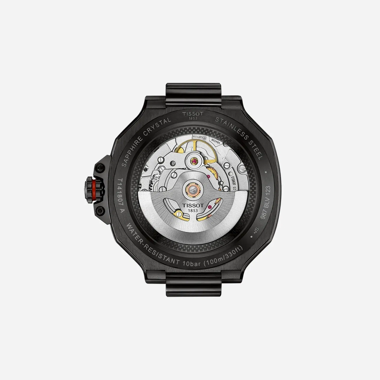 Tissot T-Race Powermatic 80 Black Dial Black Silicone Strap Watch