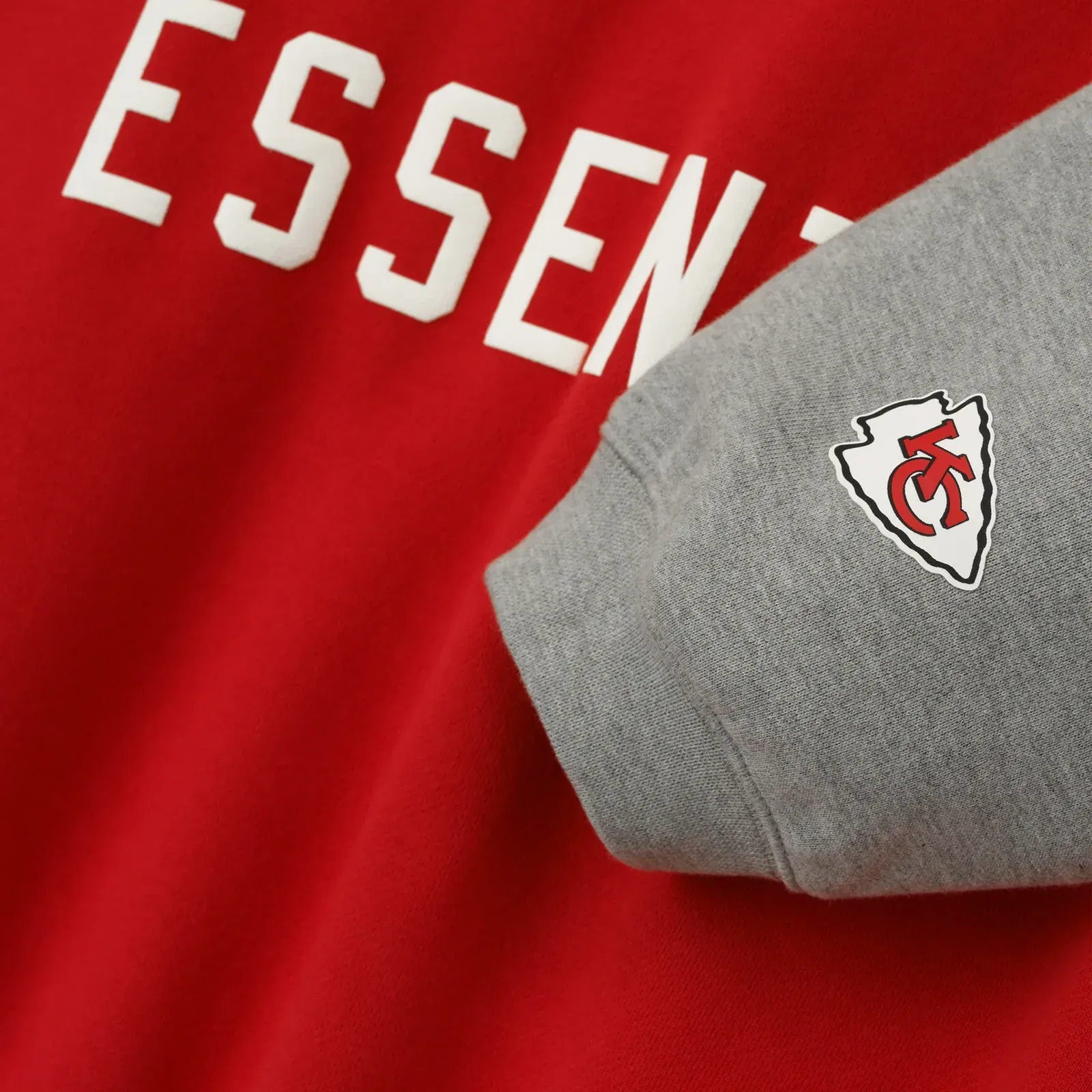 Fear Of God Essentials Chiefs Sport Hoodie Red Concrete Heather