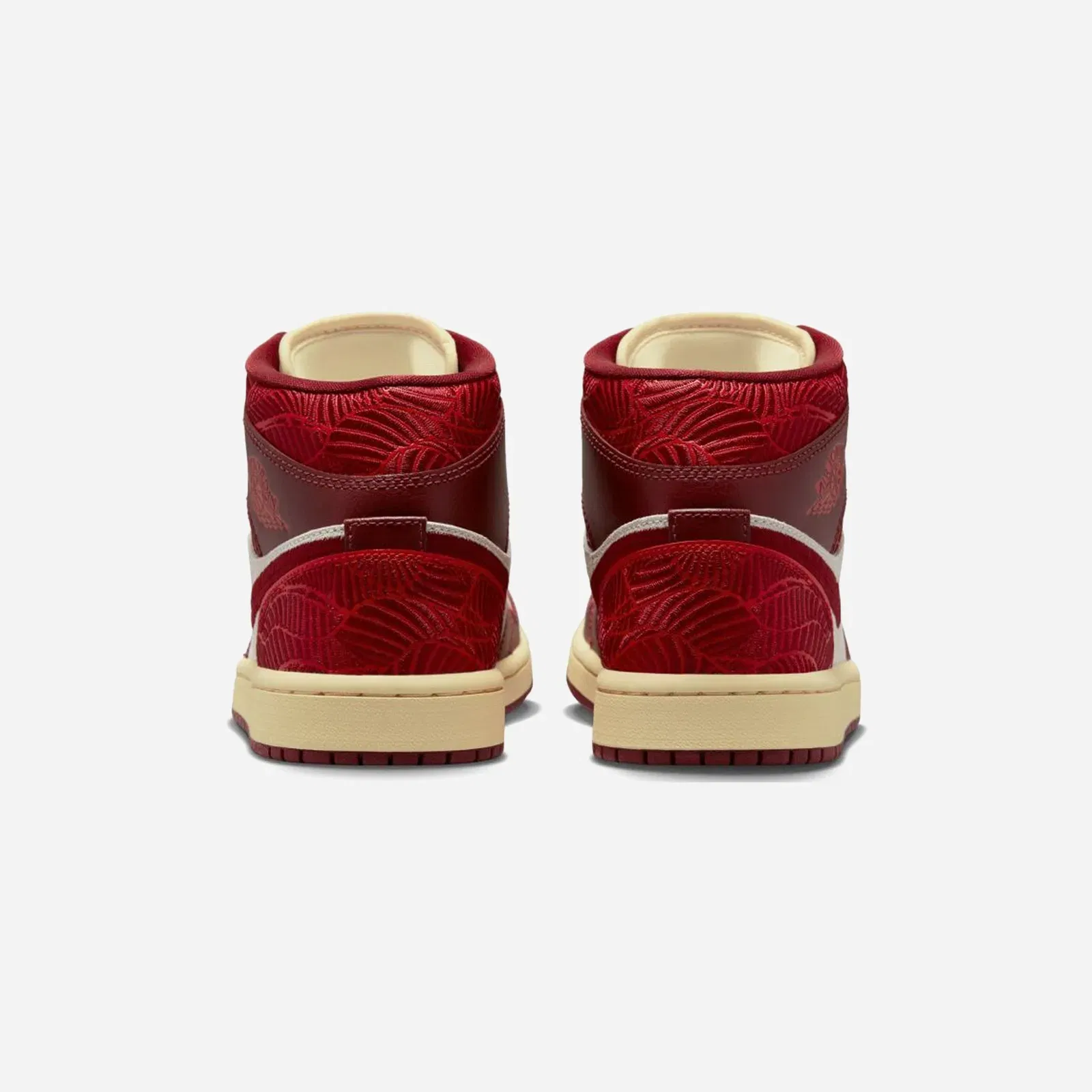Nike Air Jordan 1 Mid SE Tiki Leaf Team Red WMNS