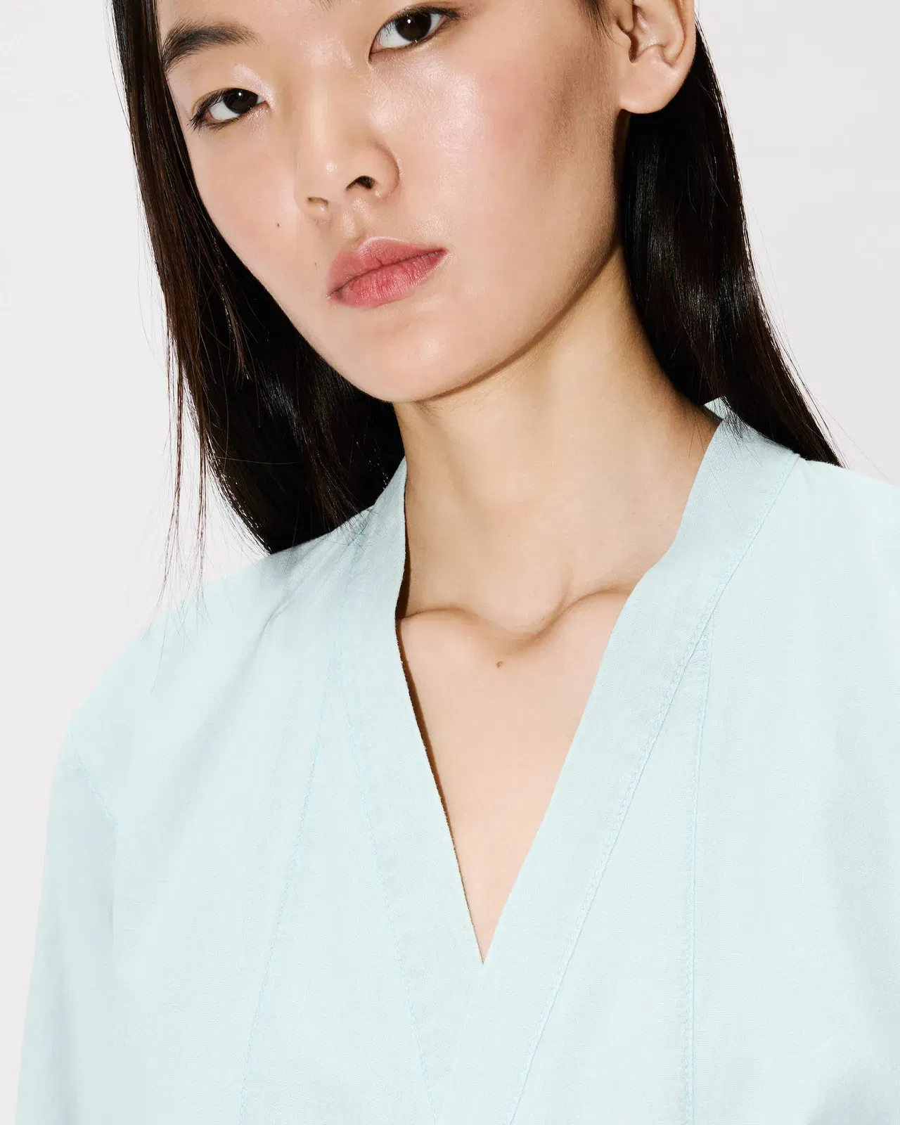 Kenzo Loose Kimono Shirt In Stone Bleach Chambray Women's