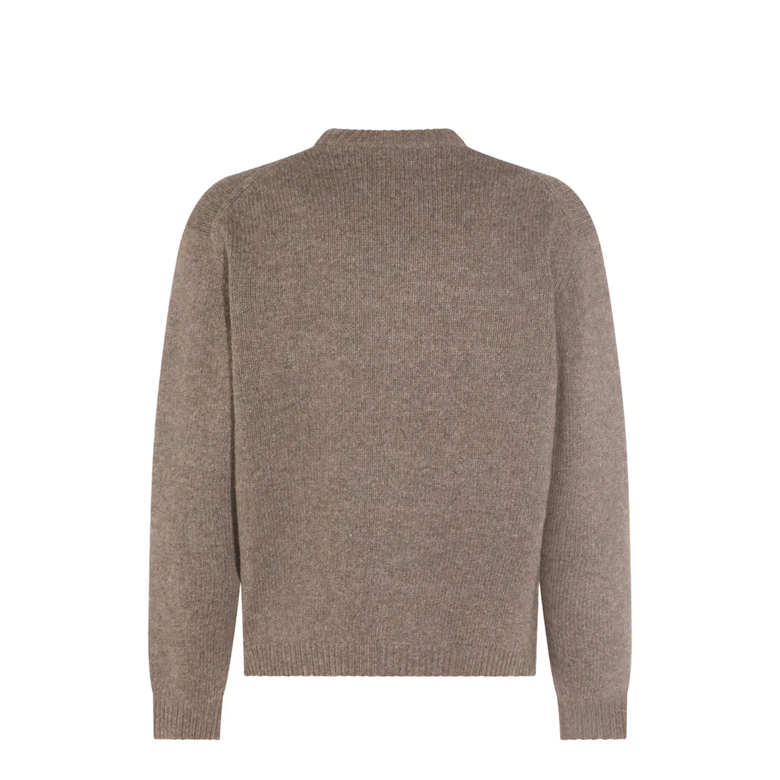 Grey Mélange Sweater with Dressed Fox Intarsia