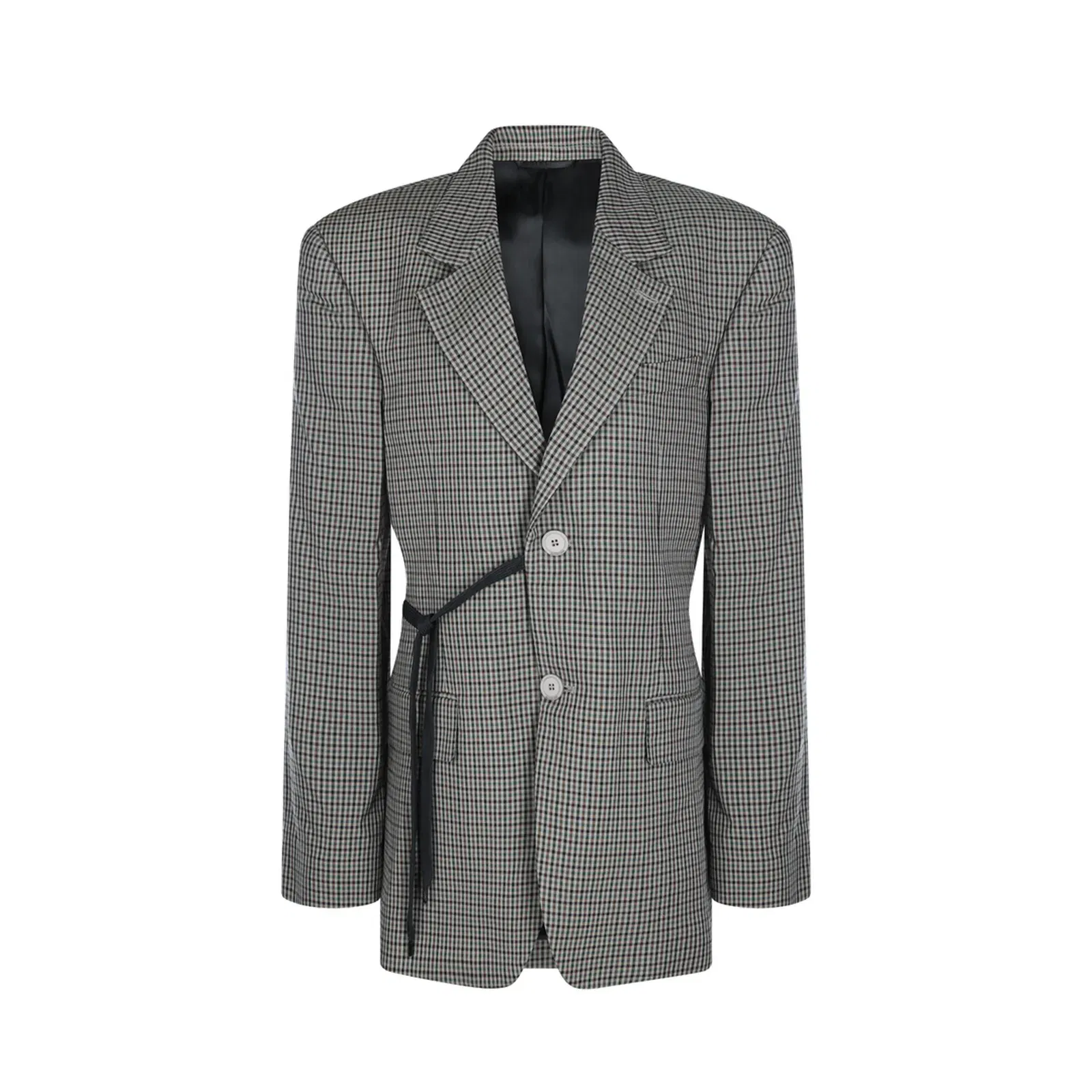 Wrap Tailored Jacket in Khaki/Brown