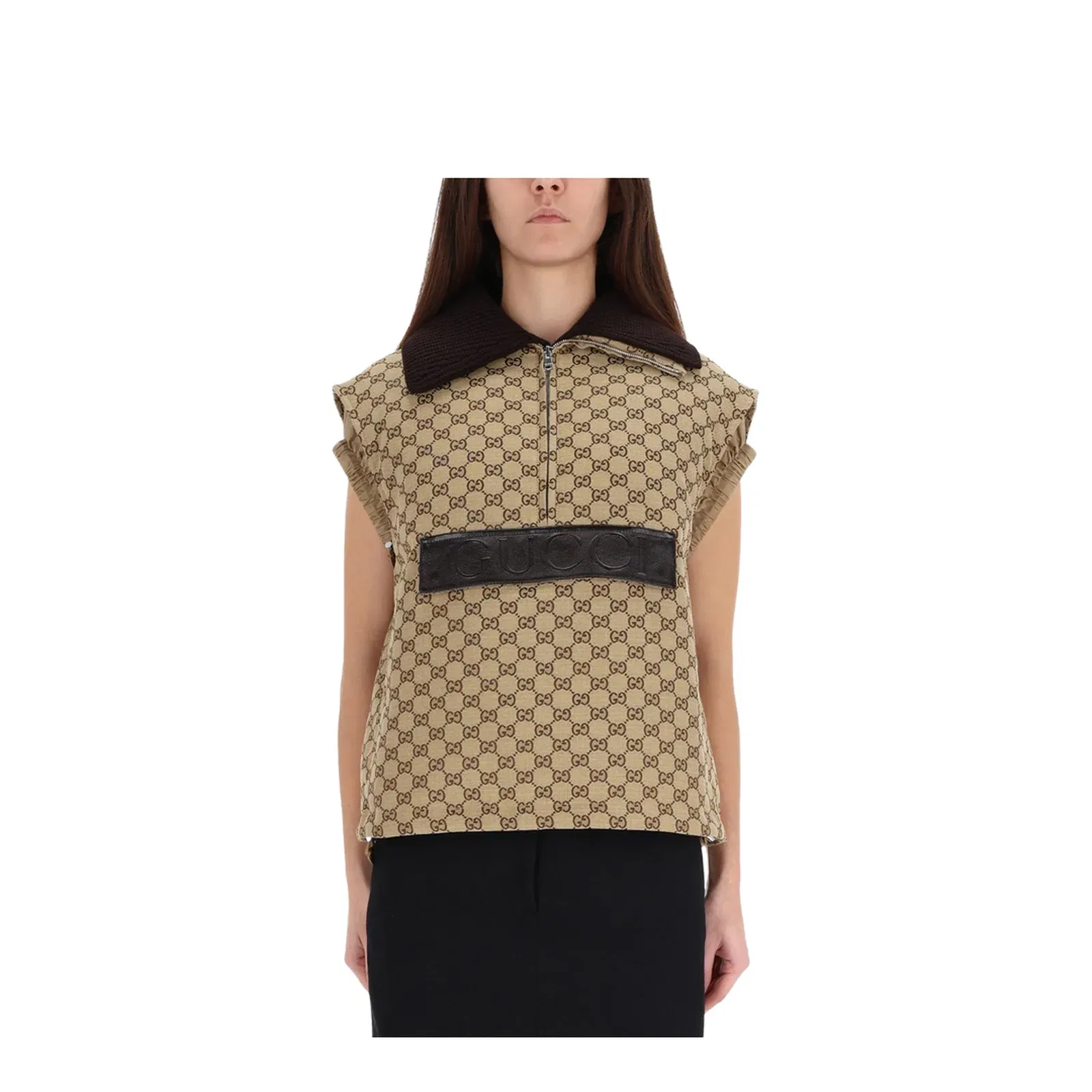 Vest with Leather Label