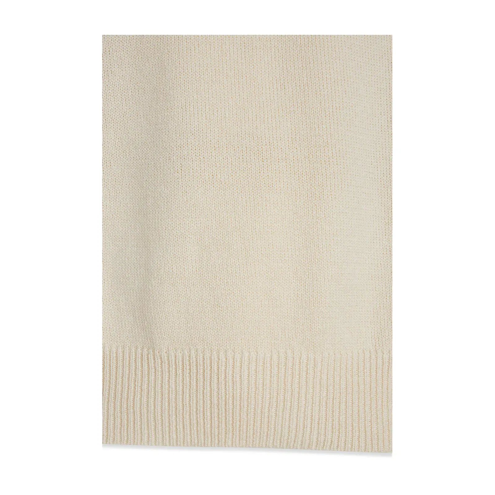 White Crewneck Ribbed Pull Cotton