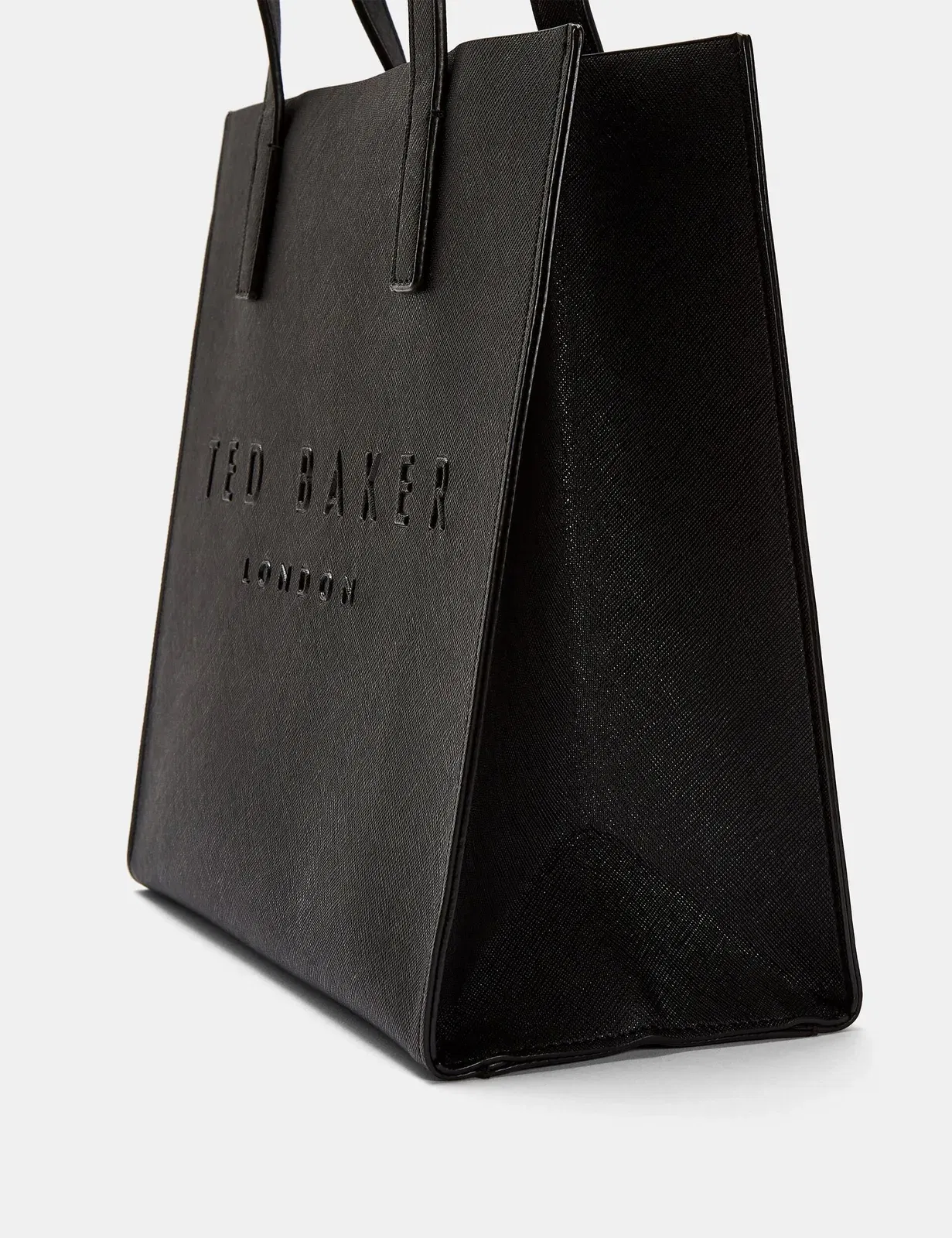 Ted Baker Seacon Black Textured Pu Leather Small Icon Tote Bag Women's