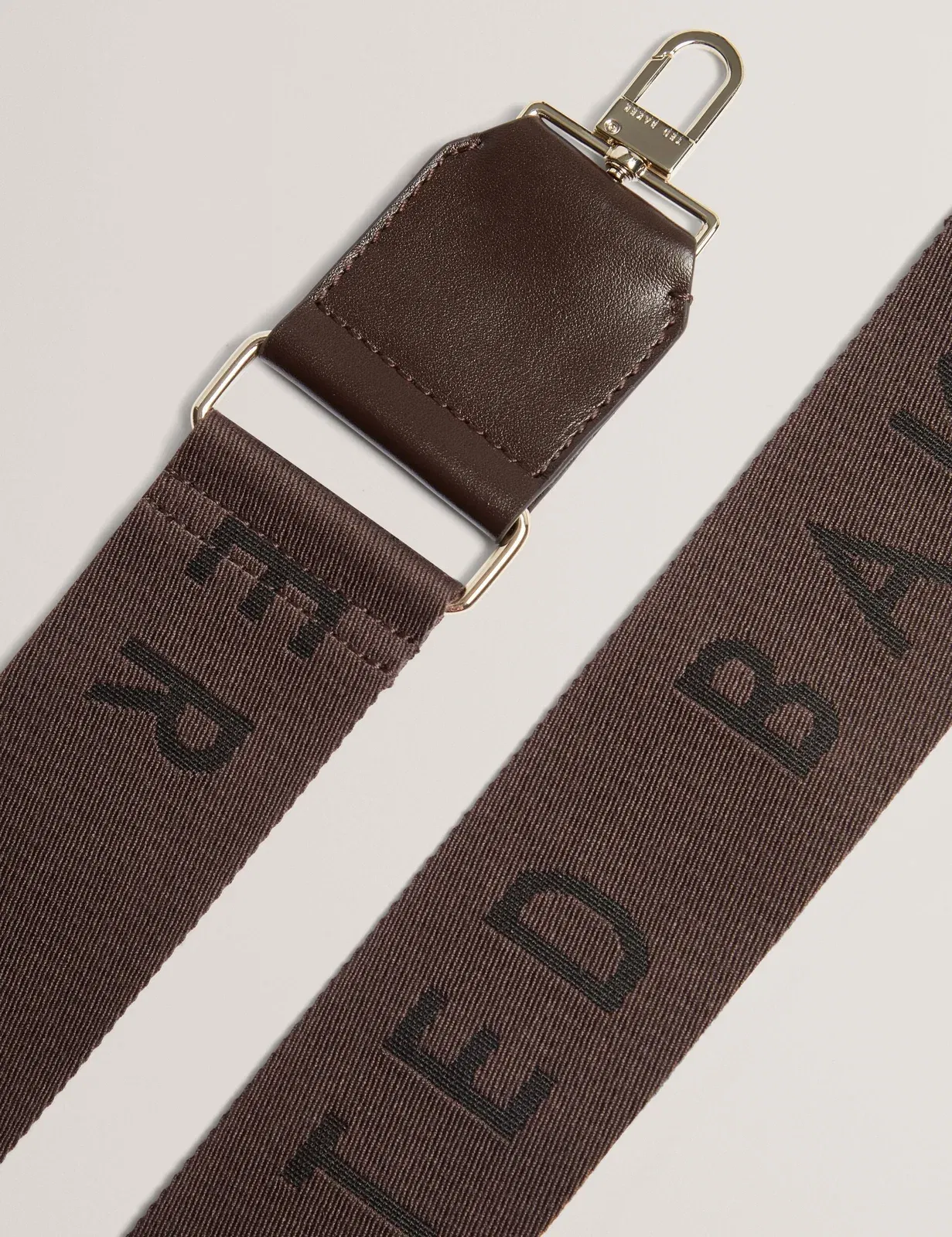 Ted Baker Wylow Logo Webbing Crossbody Bag Strap Chocolate Women's