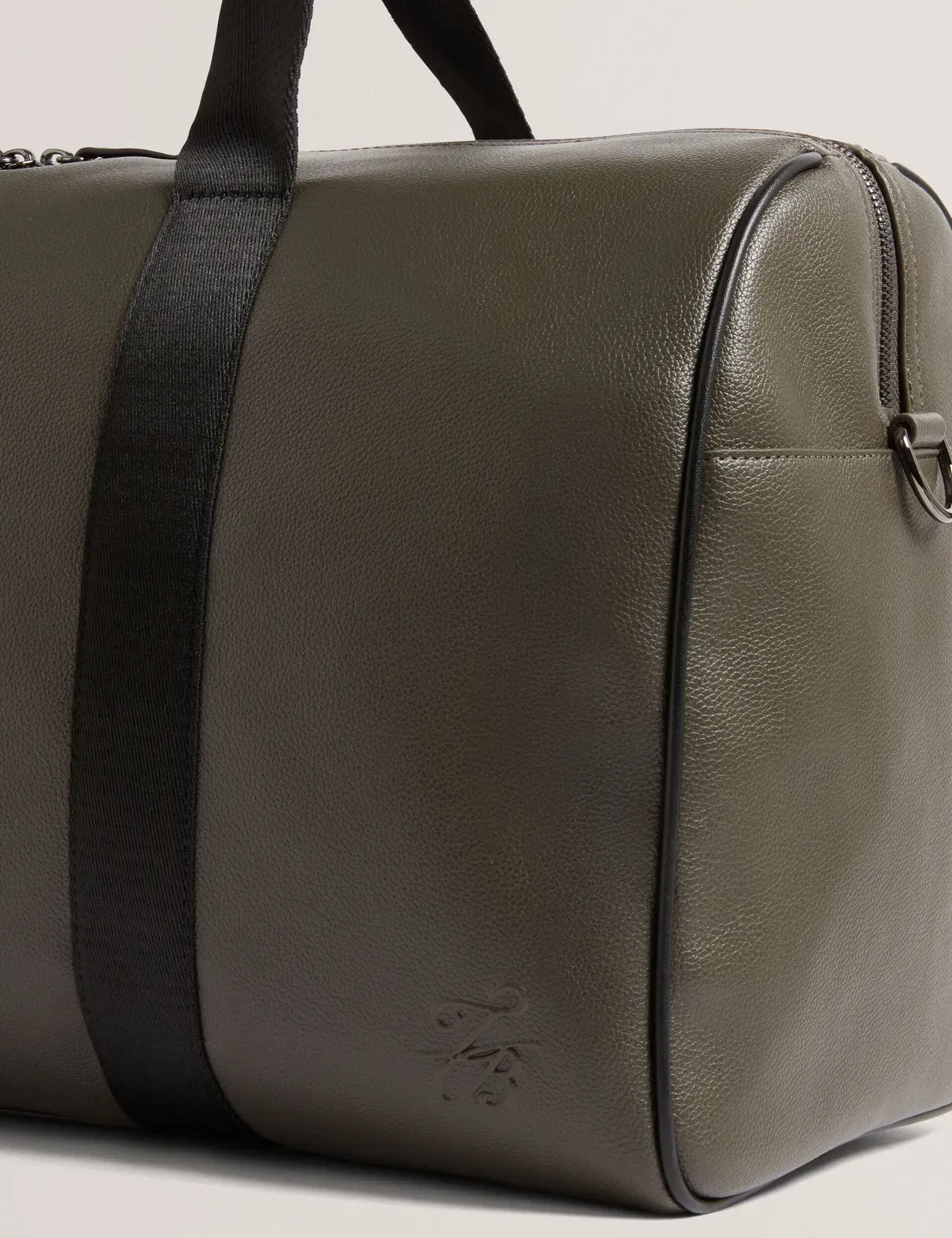 Ted Baker Taison Pebbled Faux Leather Holdall Bag Khaki