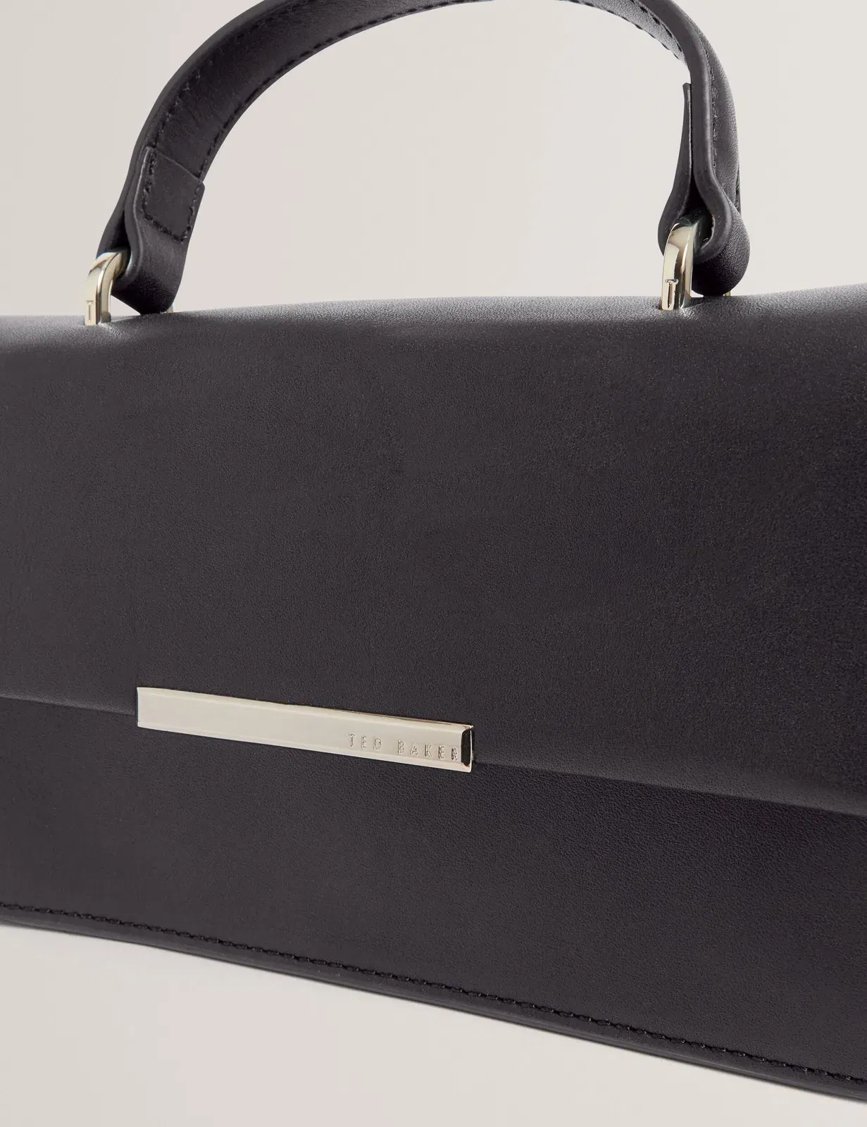 Ted Baker Rhaae Bar Detail Leather Elongated Top Handle Bag Navy Women's