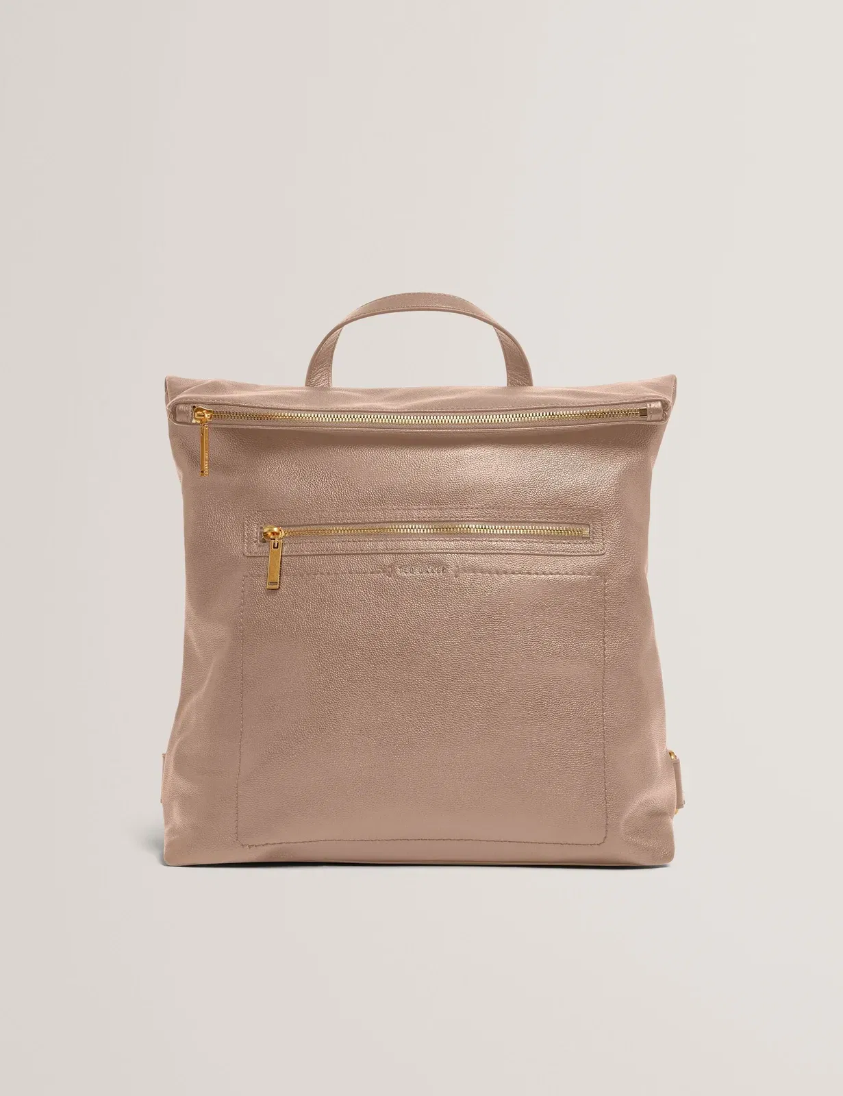 Ted Baker Luccea Branding Webbing Large Leather Backpack Taupe Women's