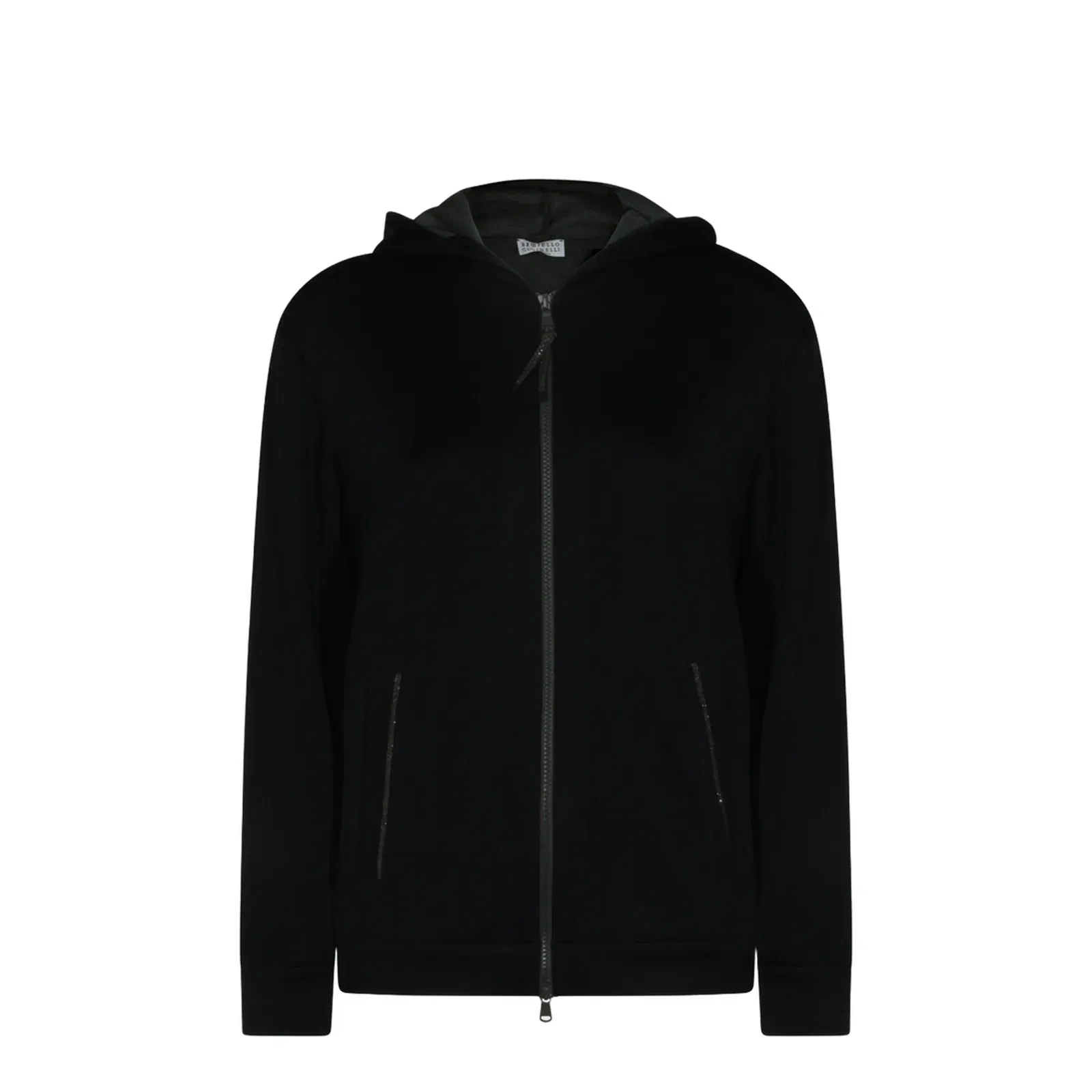 Cotton and Silk Interlock Hooded Topwear