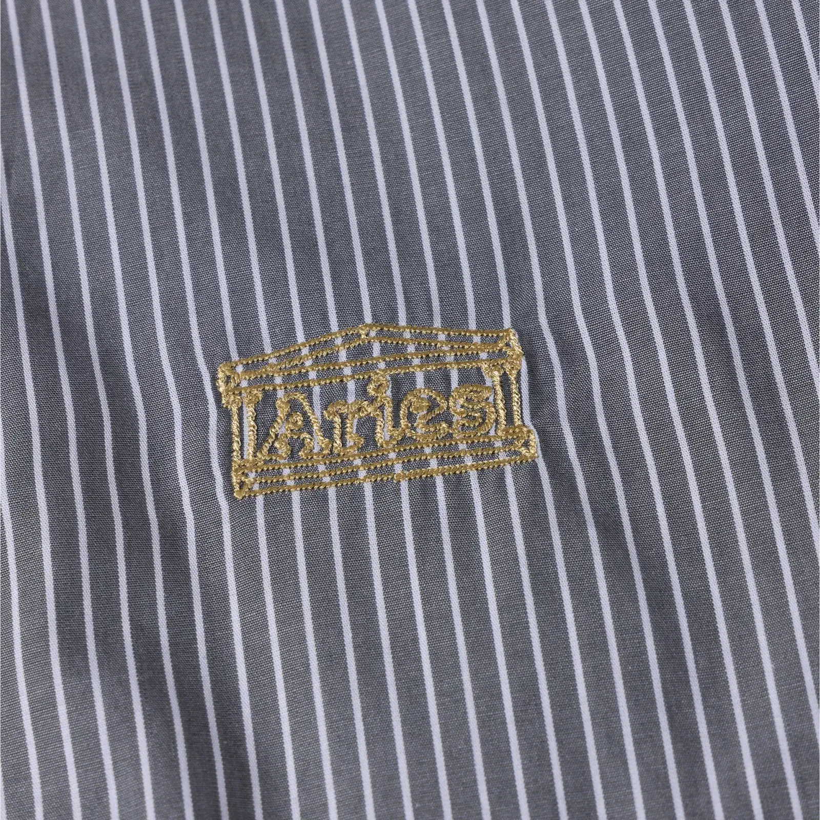 Aries STRIPE POPLIN CLASSIC SHIRT { GREY