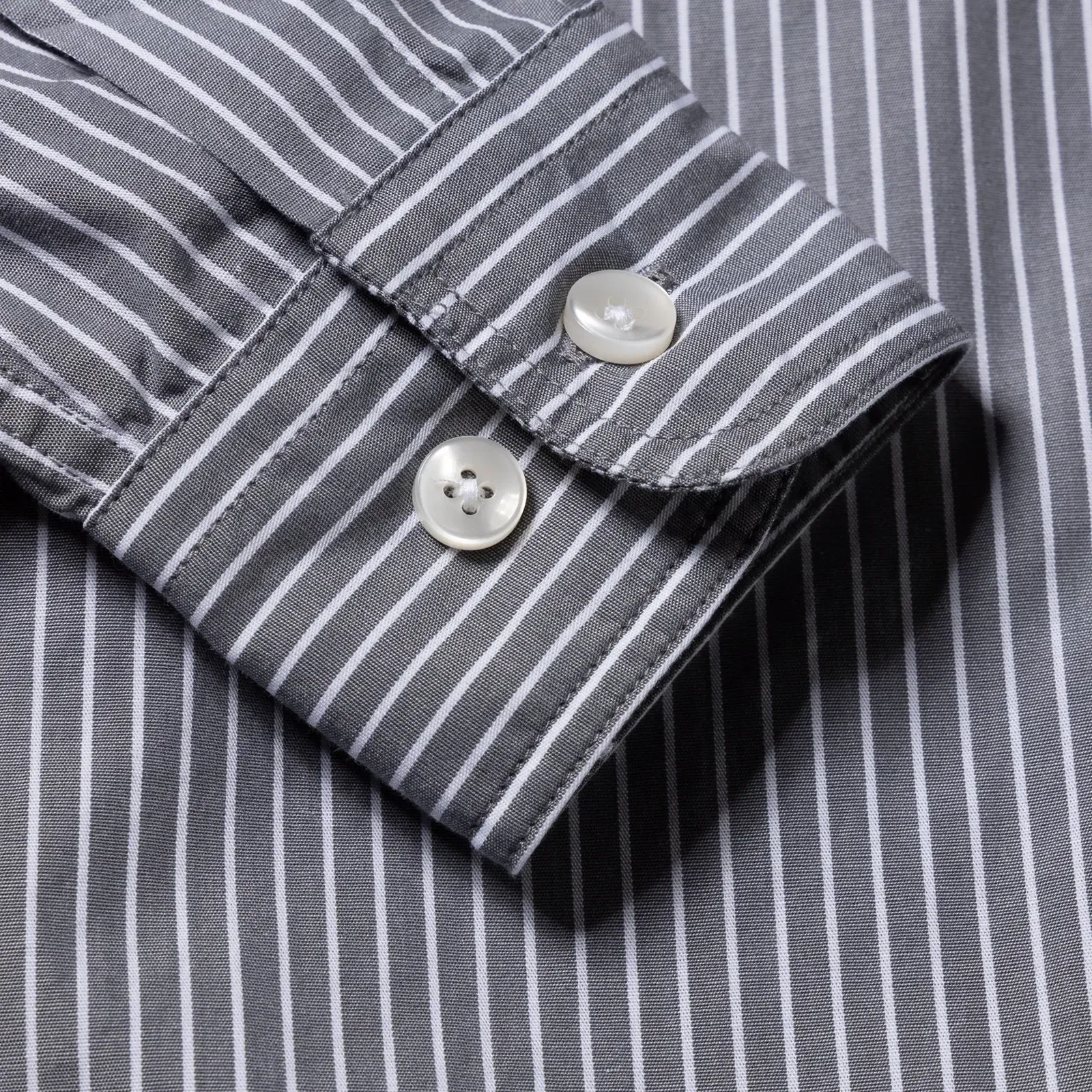Aries STRIPE POPLIN CLASSIC SHIRT { GREY