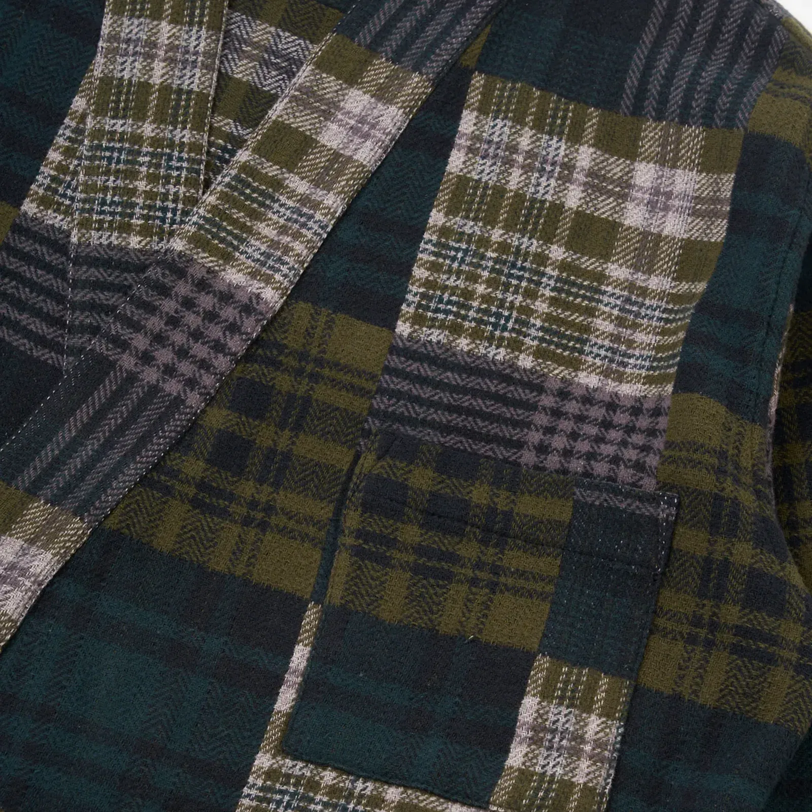 UNIVERSAL WORKS JAPANESE PATCHWORK KYOTO WORK JACKET { GREEN