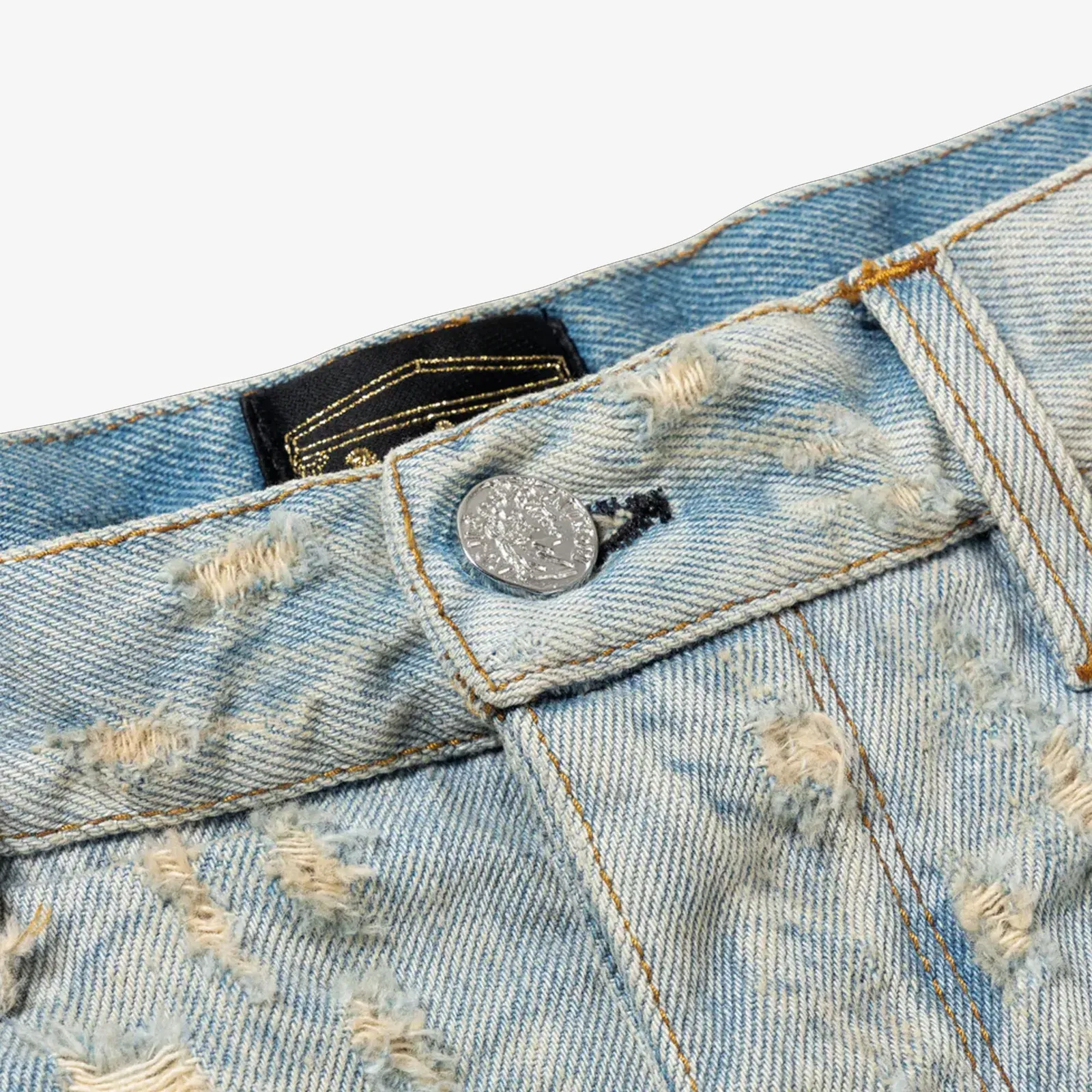 Aries DESTROYED LACE BATTEN JEANS { BLUE