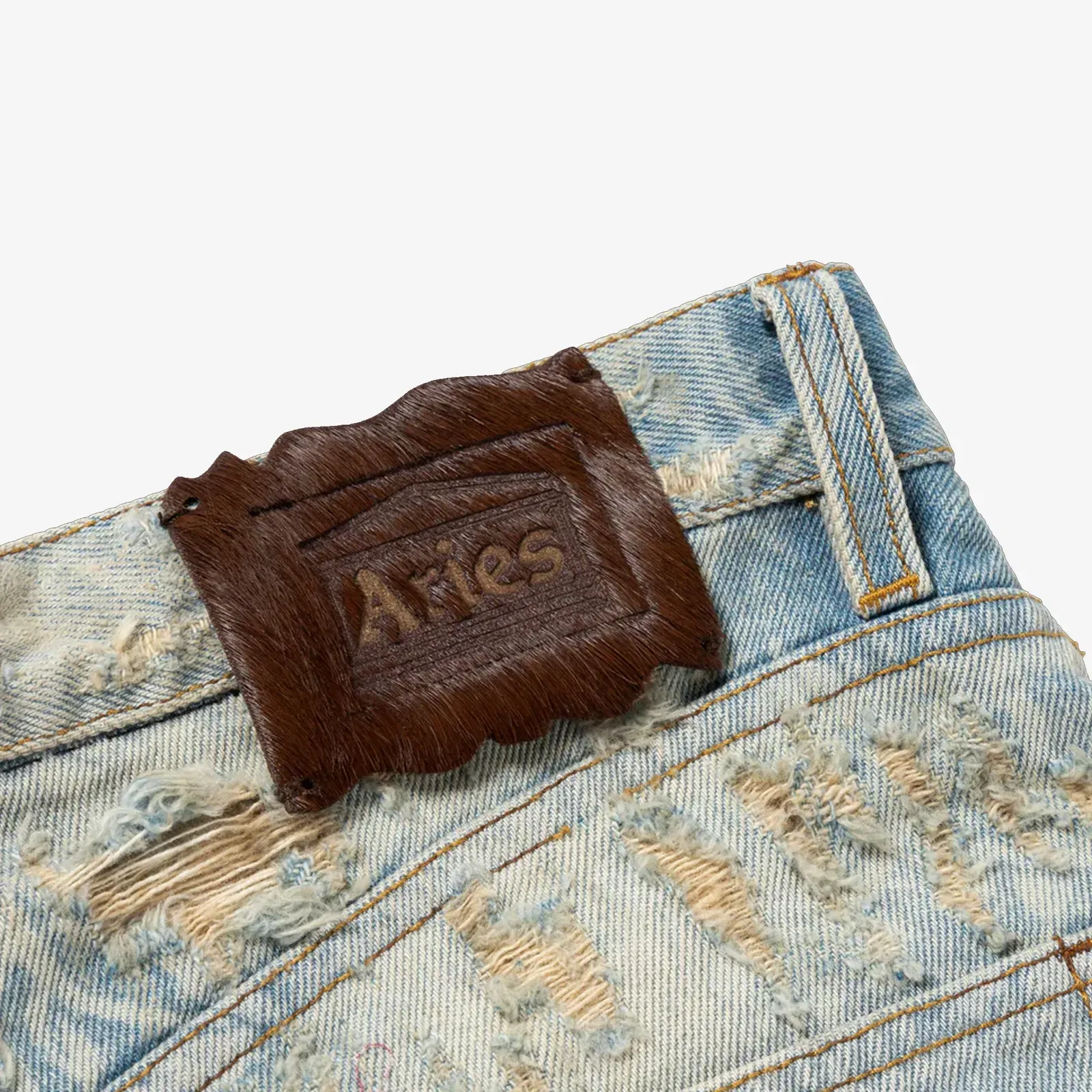 Aries DESTROYED LACE BATTEN JEANS { BLUE