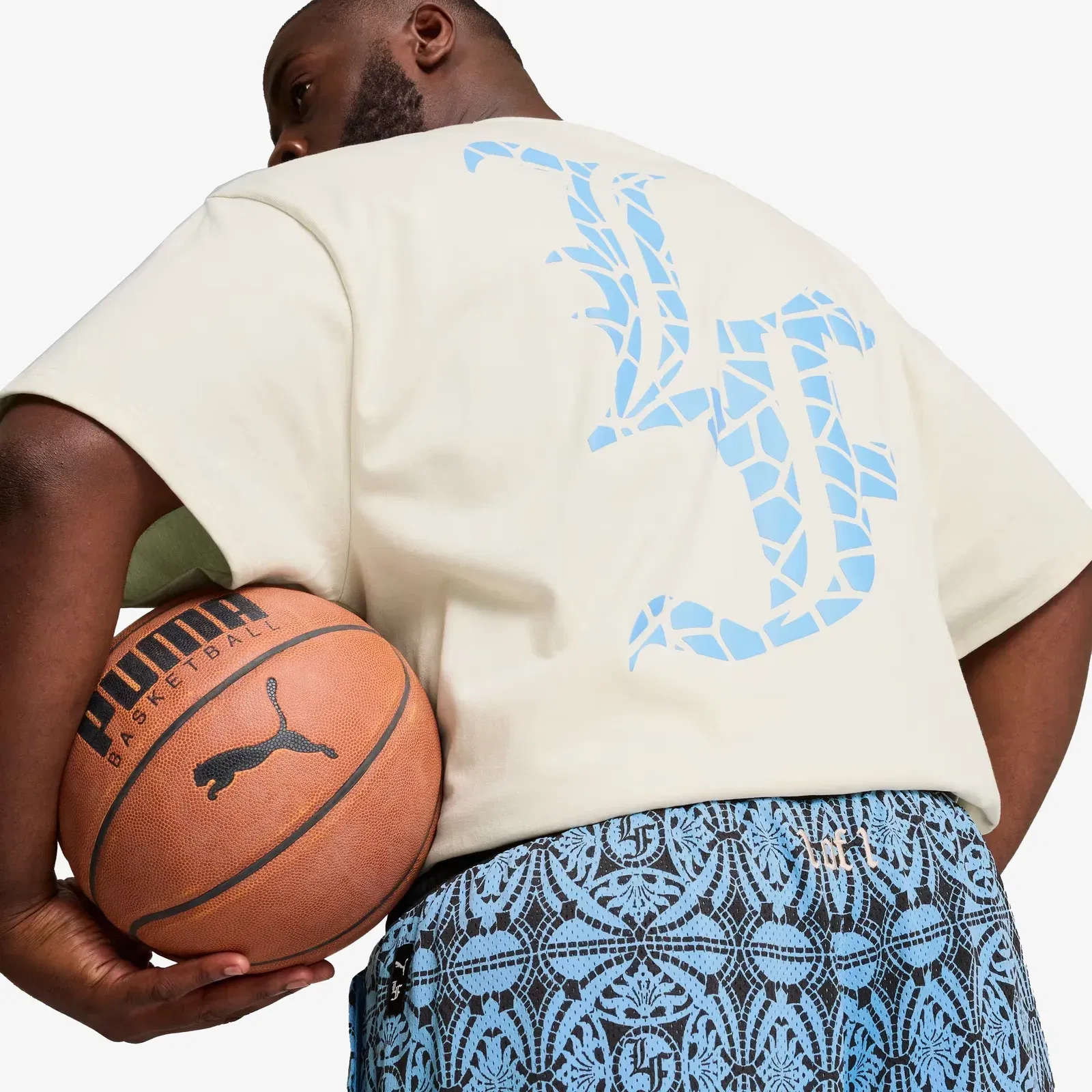 PUMA HOOPS X LF MOSIAC SHORTS { TEAM LIGHT BLUE