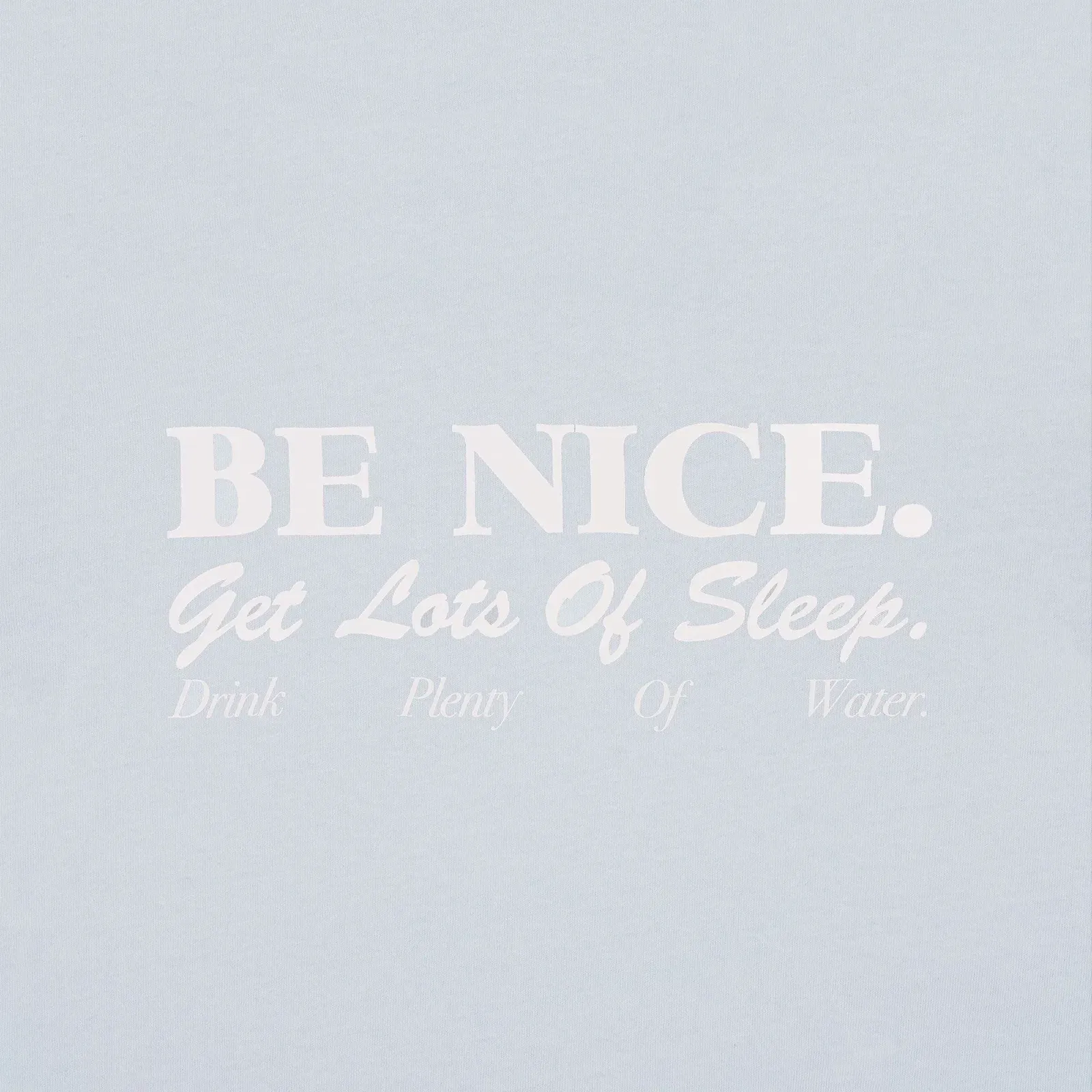 SPORTY & RICH BE NICE CROPPED T-SHIRT { BABY BLUE/WHITE