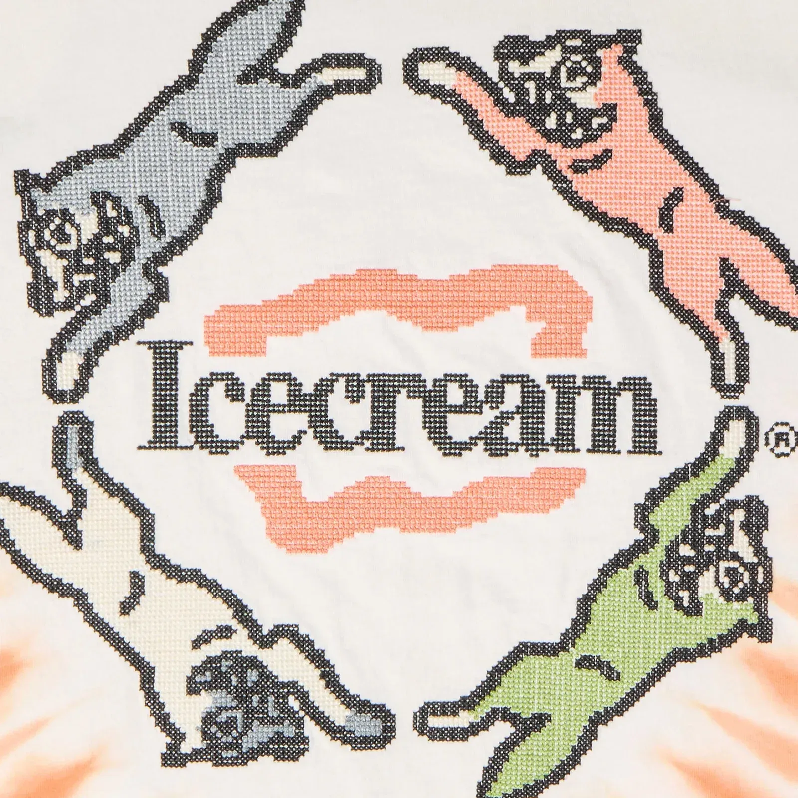 Icecream TIE DYE S/S KNIT { ANTIQUE WHITE