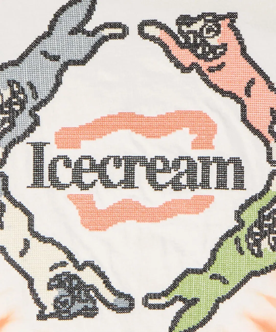 Icecream TIE DYE S/S KNIT { ANTIQUE WHITE