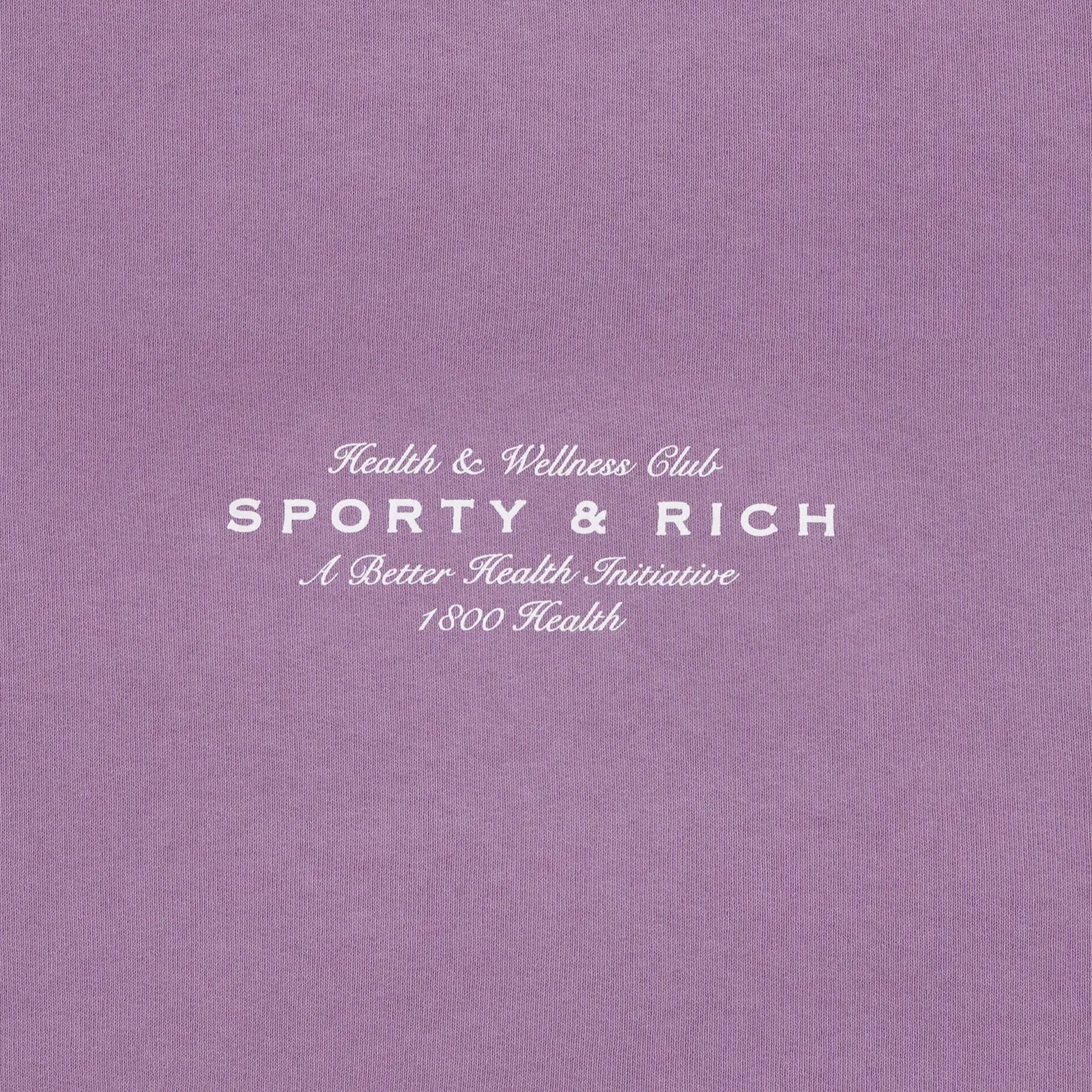 SPORTY & RICH HEALTH INITIATIVE CROPPED HOODIE { SOFT LAVENDER/WHITE