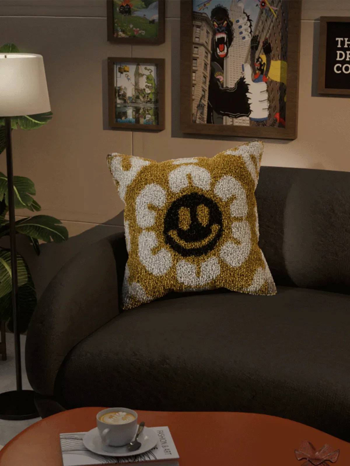 Yellow Flower cushion cover