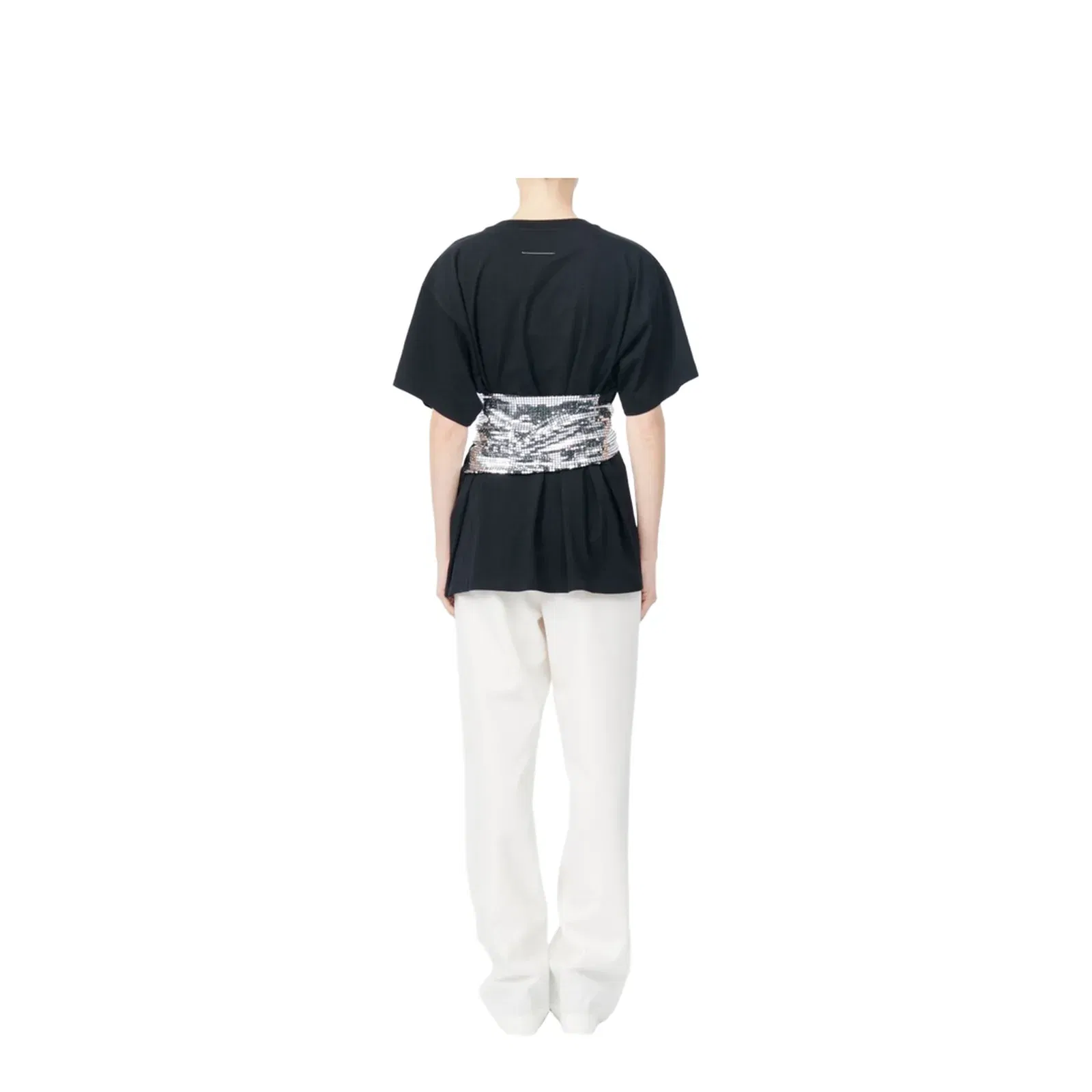 Black Cotton T-Shirt with Gloves