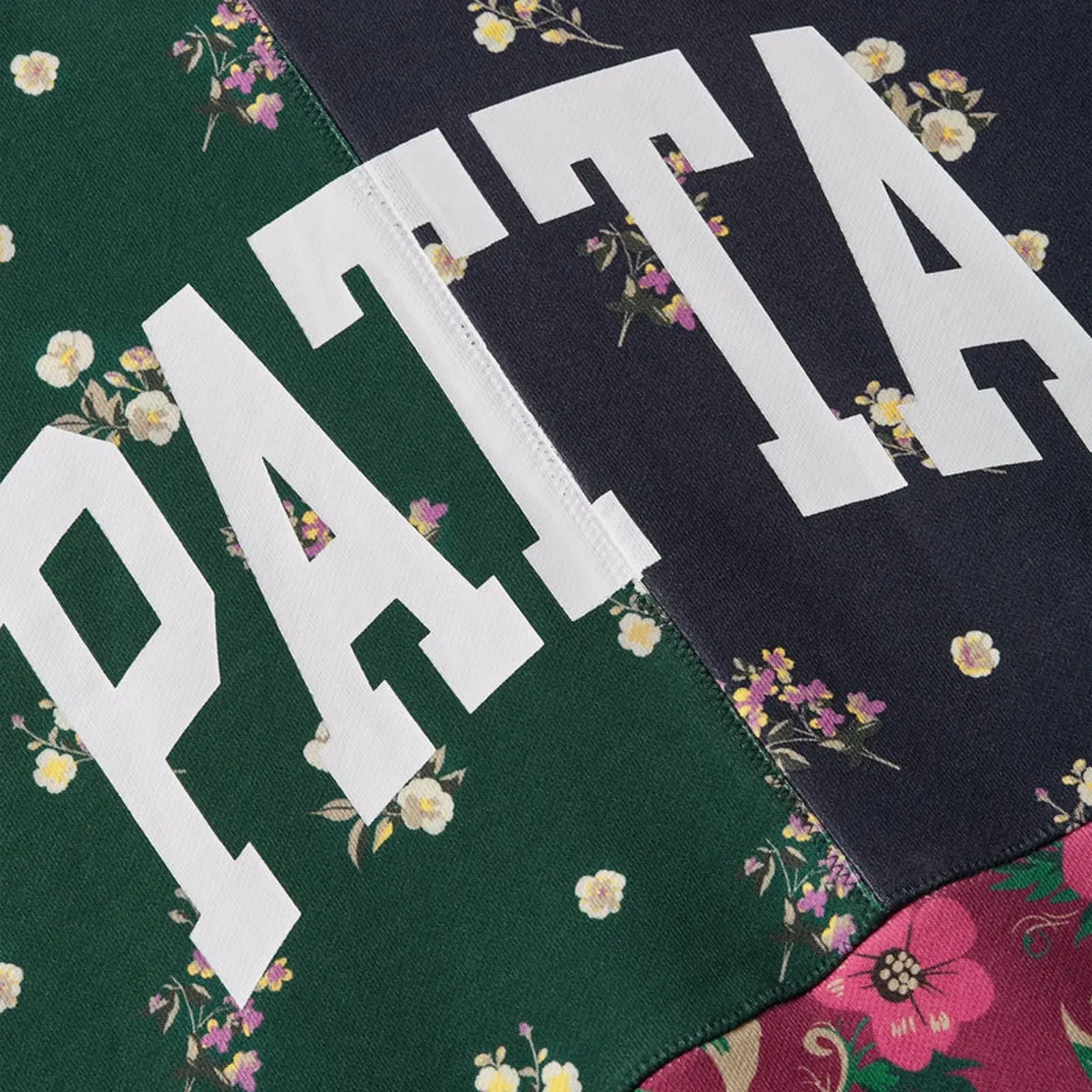 PATTA FLORAL PATCHWORK HOODED SWEATER { MULTI