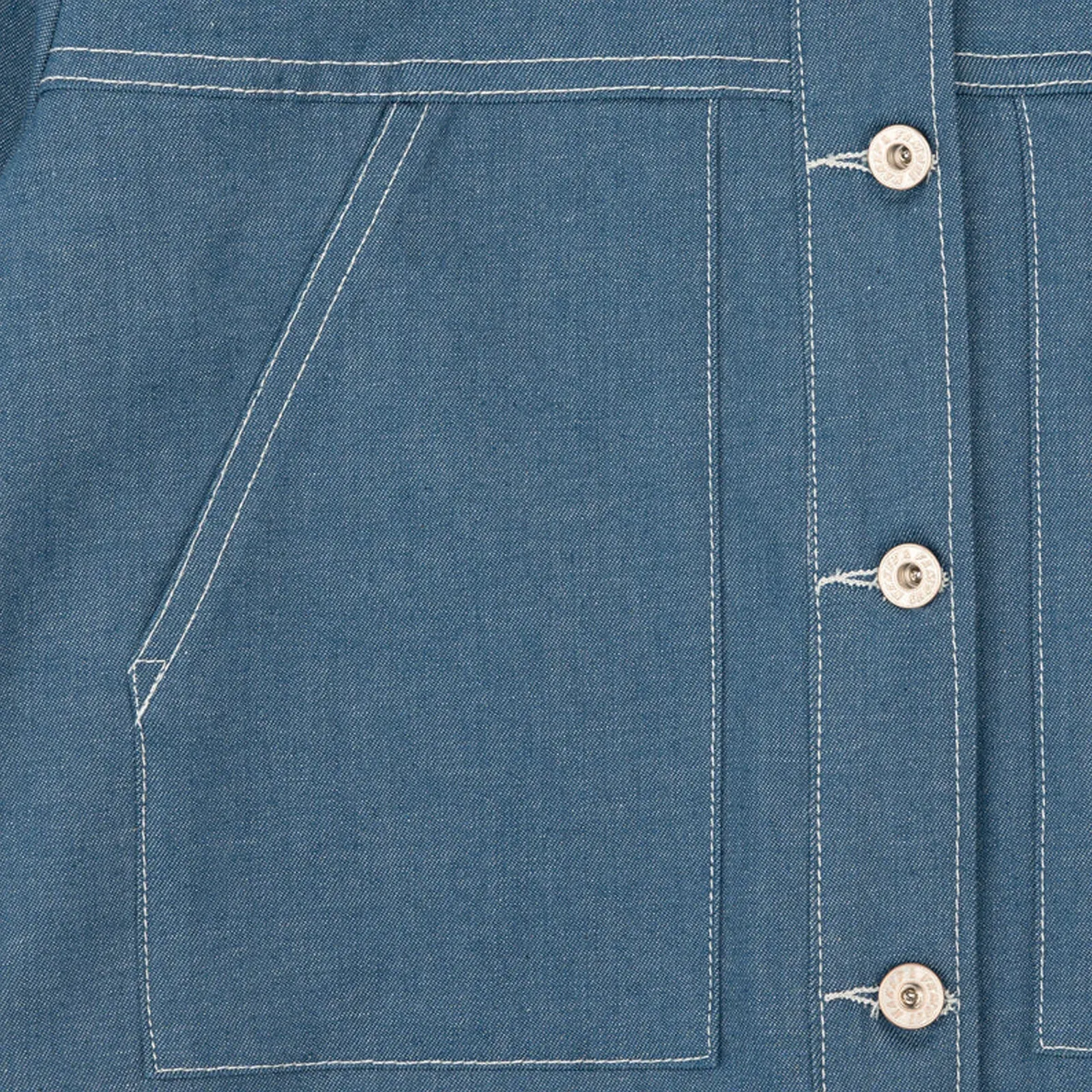 Naked & Famous CROPPED JACKET - ANTIQUE BLUE DENIM STRETCH { BLUE
