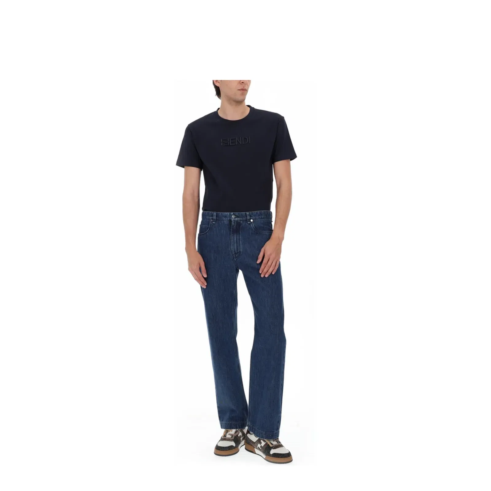 Blue Straight-Cut Jeans