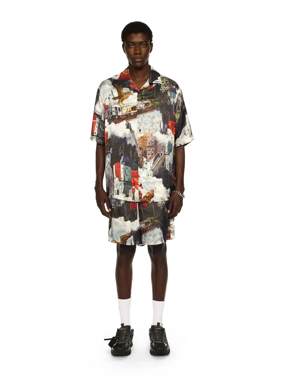 Off-White World Paint Viscose Bowling Shorts